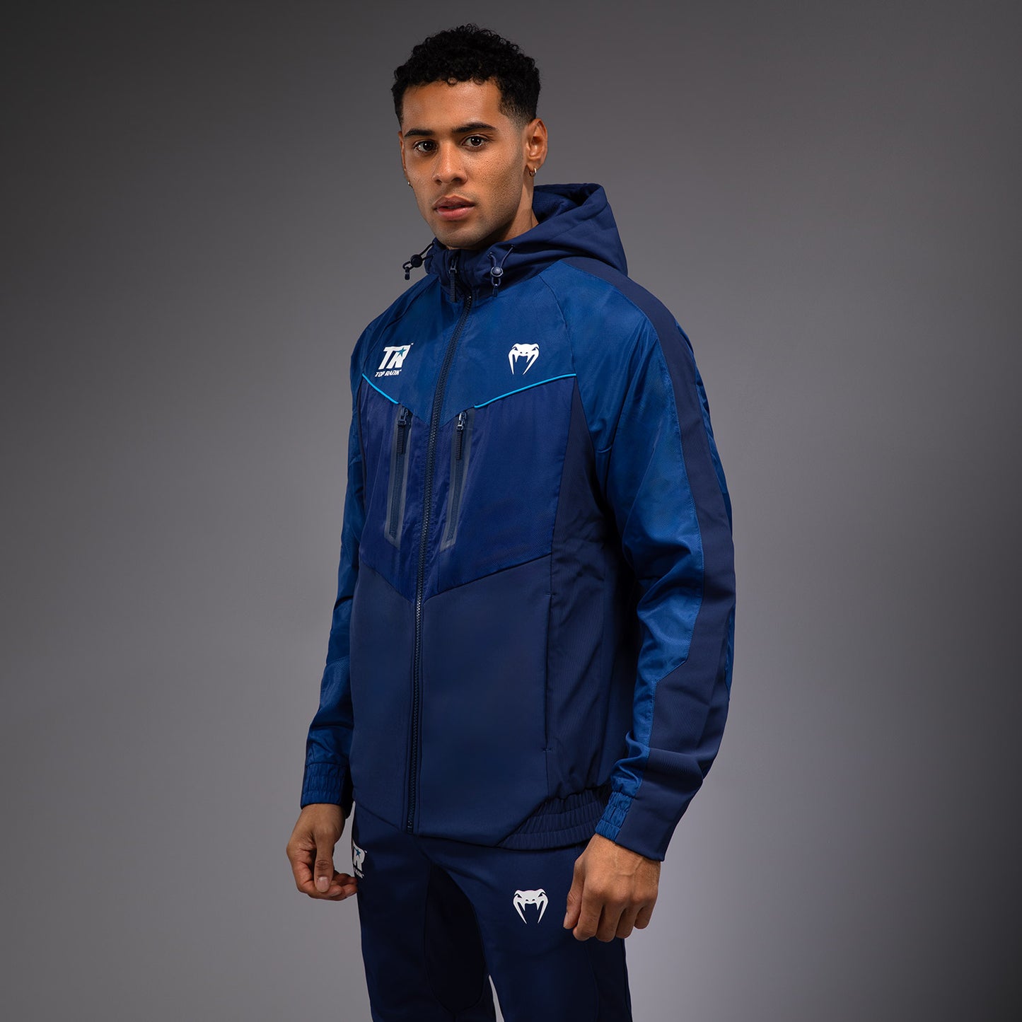 Hoodie Zippé Intégral Venum x Top Rank Original pour Hommes - Bleu Marine - product-type_Vestes