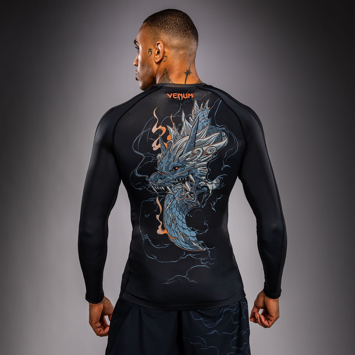 Rashguard à Manches Longues Venum Thunder Dragon – Noir/Gris/Cuivre - product-type_T-Shirts de Compression