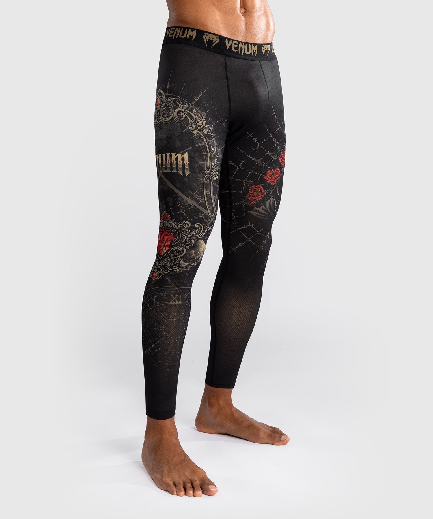 Pantalon de Compression pour Hommes Venum Santa Muerte 5.0 - Noir Profond/Or - product-type_Pantalons de Compression