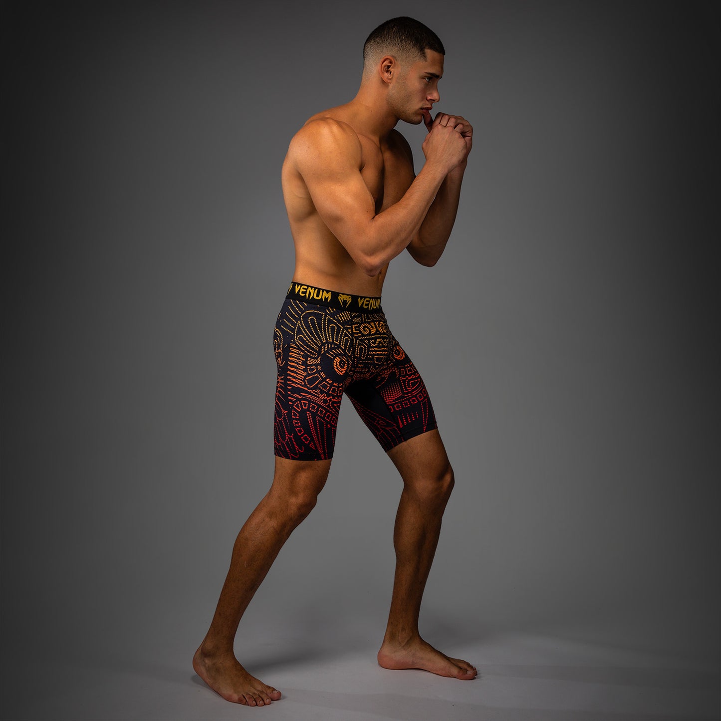 Short de Compression Venum Quetzal Fury - Noir/Rouge Fury/Mandarine