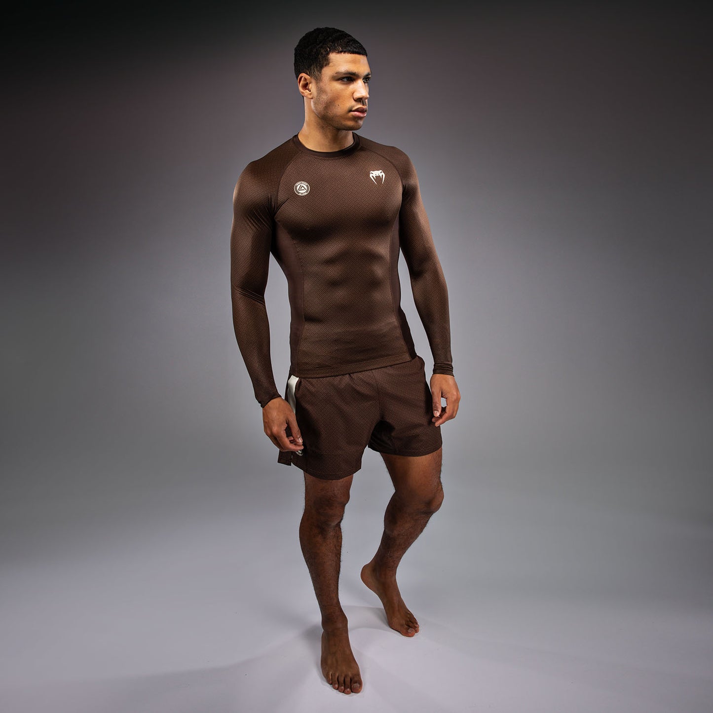 Rashguard à Manches Longues Venum x Roger Gracie Academy - Marron Foncé - product-type_T-Shirts de Compression
