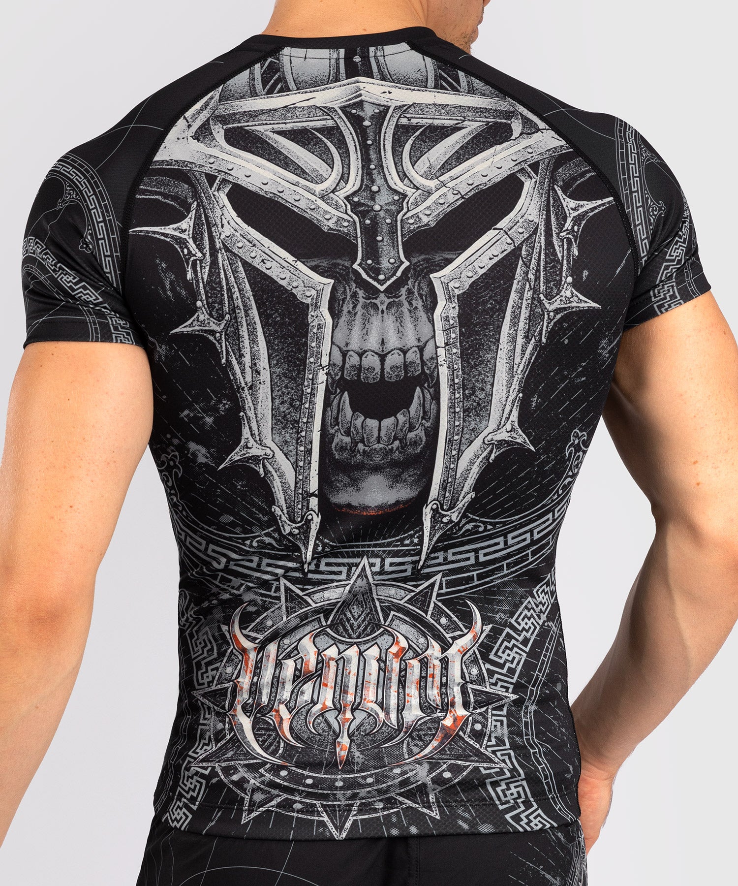 Rashguard à Manches Courtes pour Hommes Venum Gladiator 5.0 - Noir/Argent - product-type_T-Shirts de Compression
