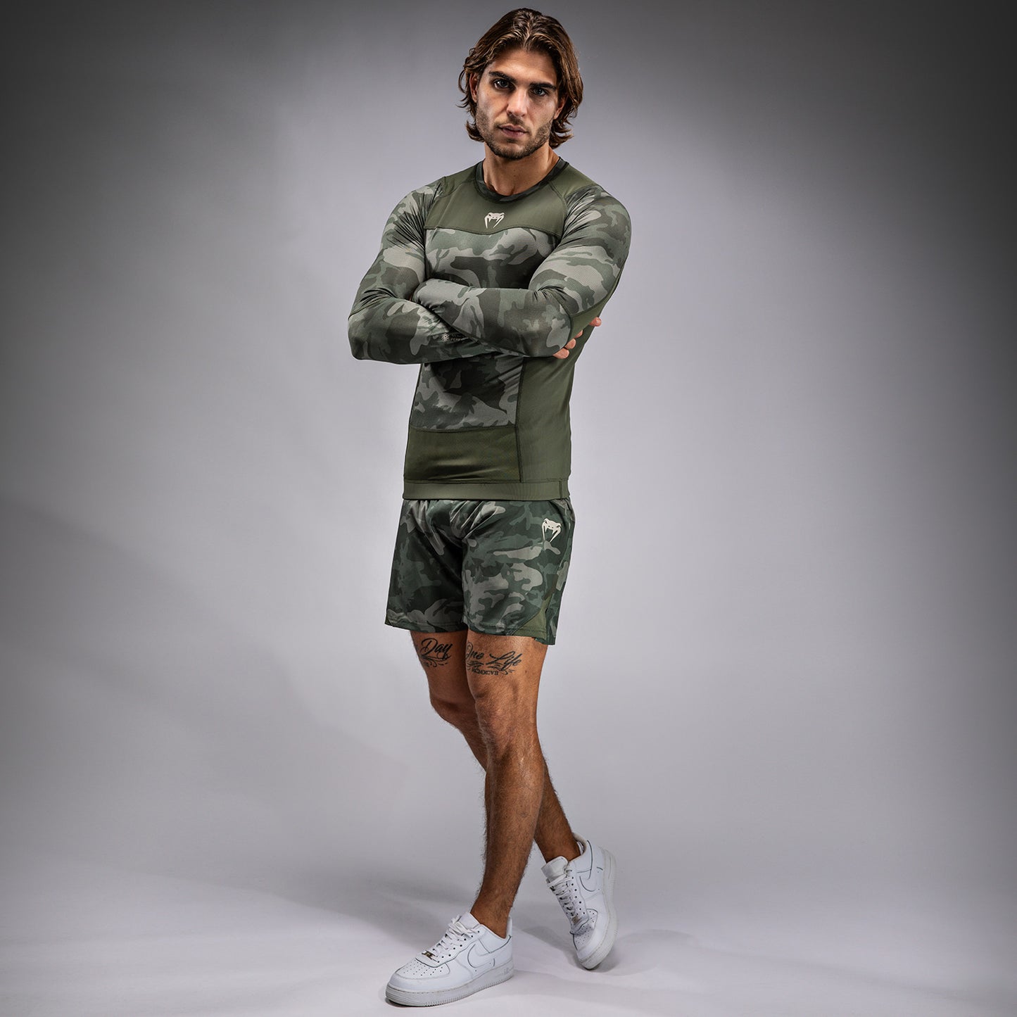 Rashguard à Manches Longues Venum G-Fit Air pour Hommes - Camo Militaire - product-type_T-Shirts de Compression