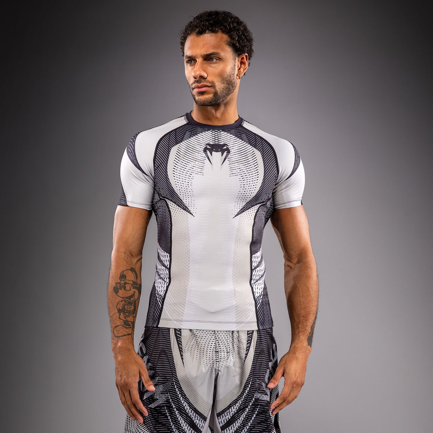 Rashguard à Manches Courtes Venum Galactic 3.0 - Blanc Cassé/Noir