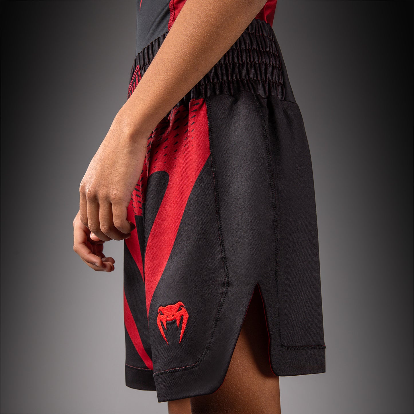 Short de Boxe Pour Enfant Venum Attack - Noir/Rouge
