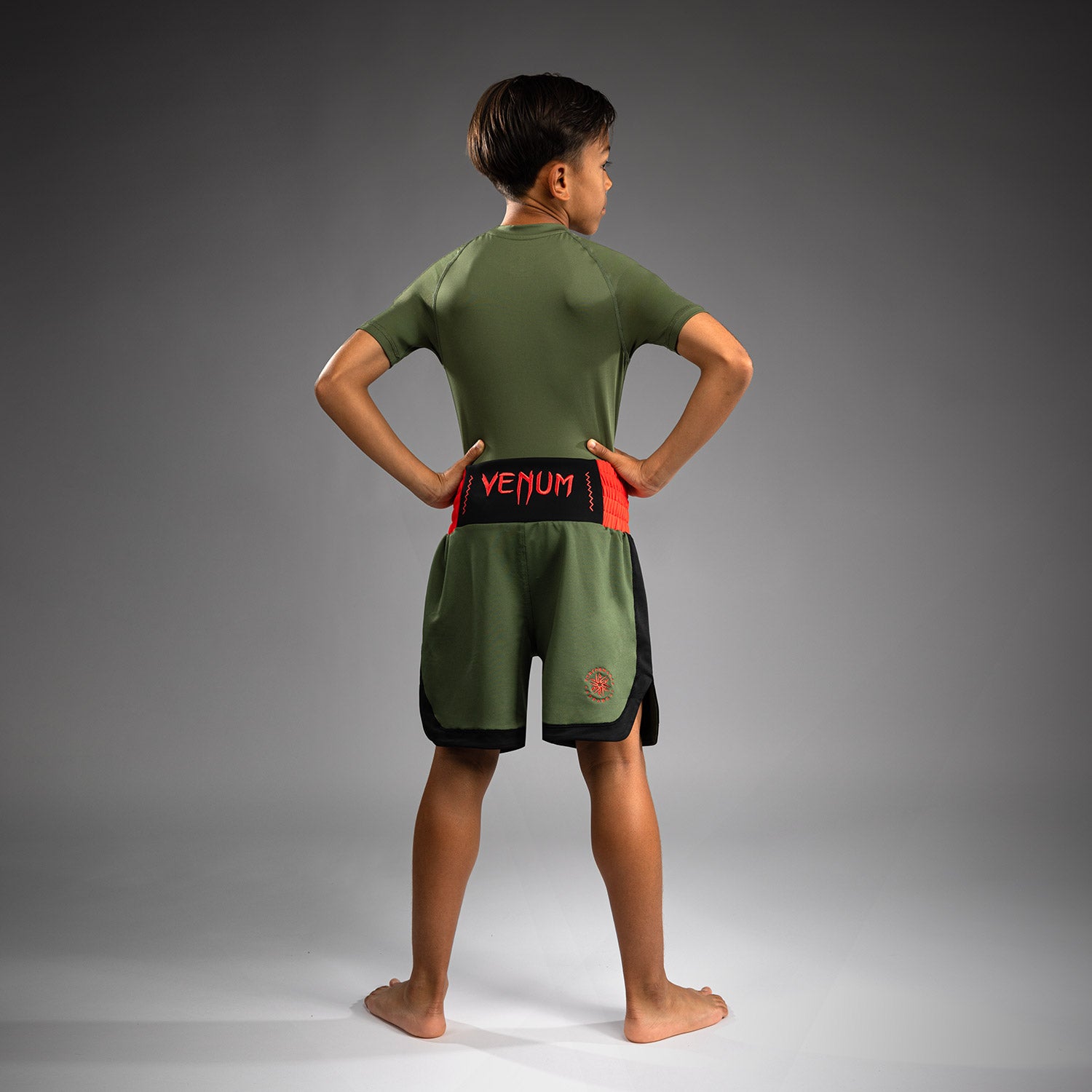 Short de Boxe pour Enfants Venum Classic - Vert militaire/Orange - product-type_Shorts de boxe