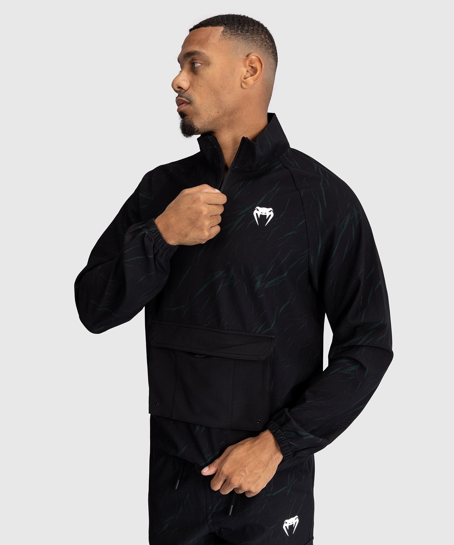 Veste de Survêtement Pour Hommes Venum Trooper - Noir/Vert Forêt - product-type_Sweatshirts