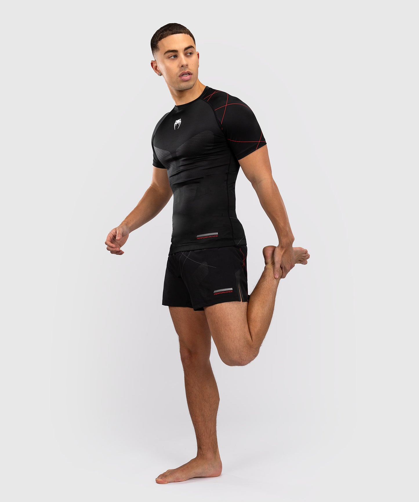 Rashguard Manches Courtes Venum Tactical XT- Noir/Rouge Feu - product-type_T-Shirts de Compression