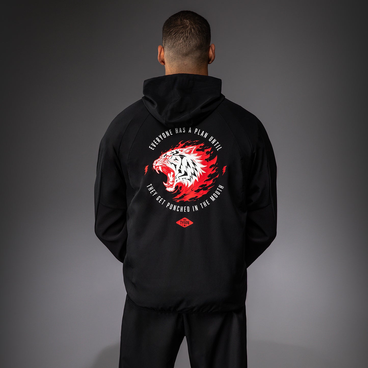 Veste de Survêtement Venum x Mike Tyson Tiger - Noir Profond/Rouge Intense