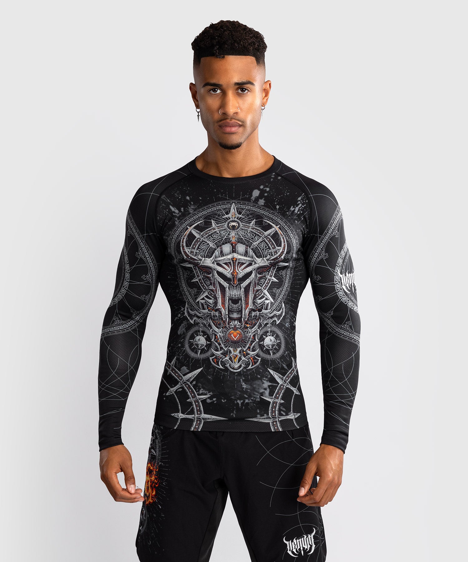 Rashguard à Manches Longues pour Hommes Venum Gladiator 5.0 - Noir/Argent - product-type_T-Shirts de Compression