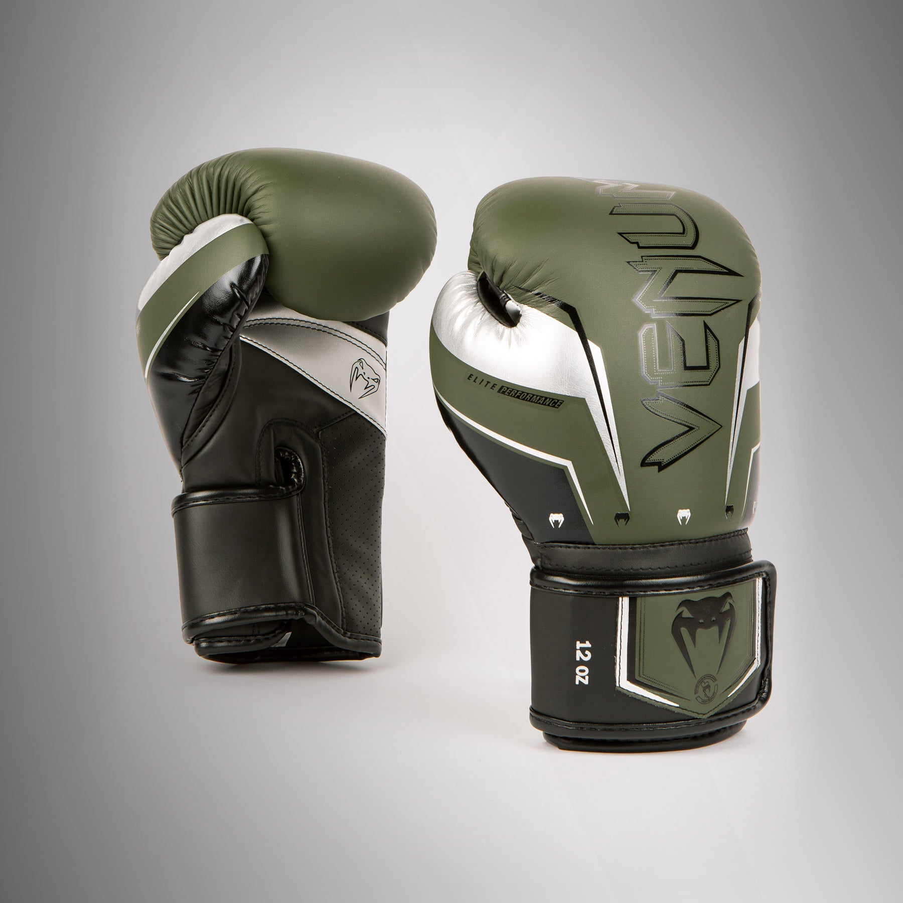 Gants de Boxe Venum Elite Evo - Kaki/Argent - product-type_Gants de boxe