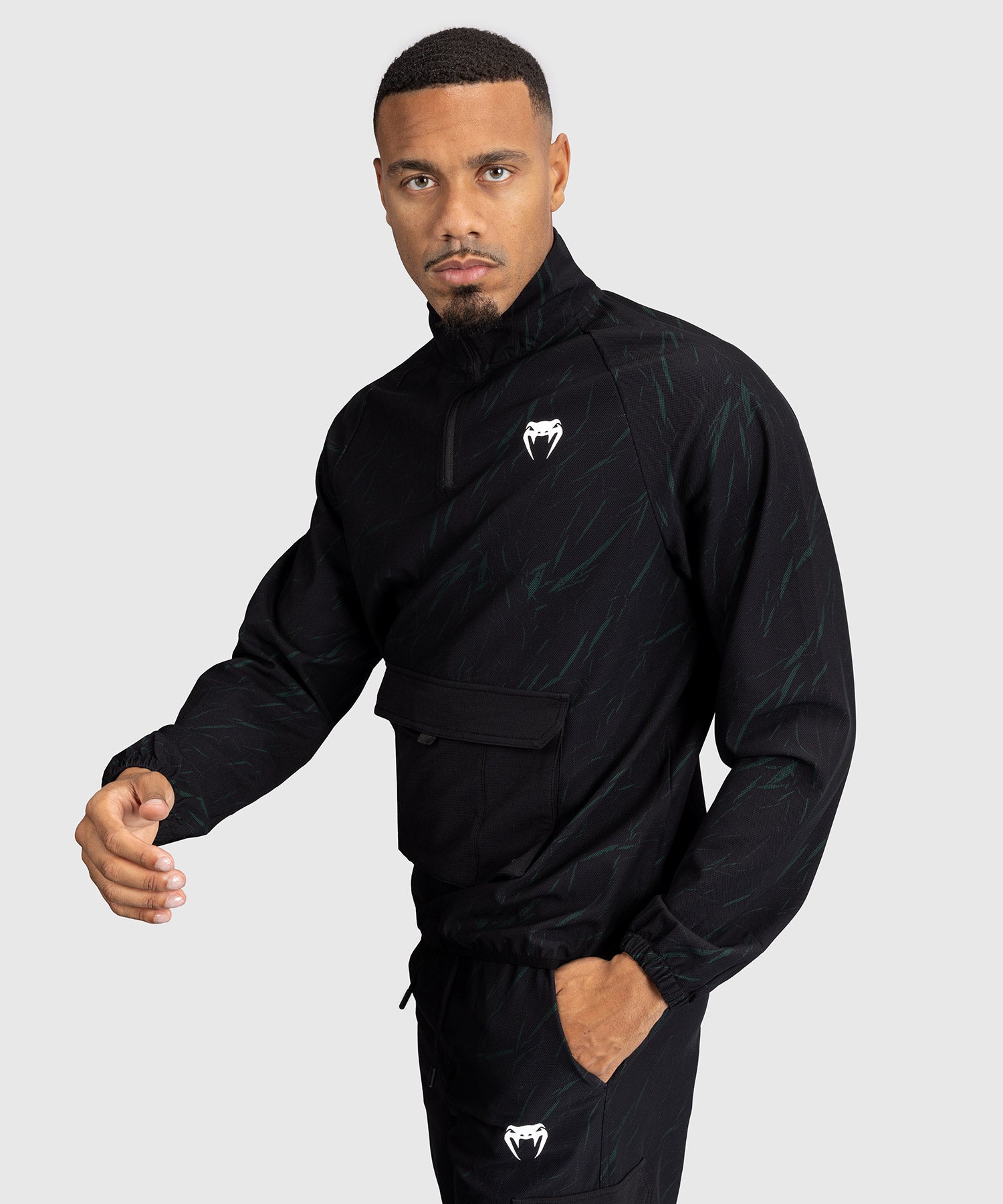 Veste de Survêtement Pour Hommes Venum Trooper - Noir/Vert Forêt - product-type_Sweatshirts