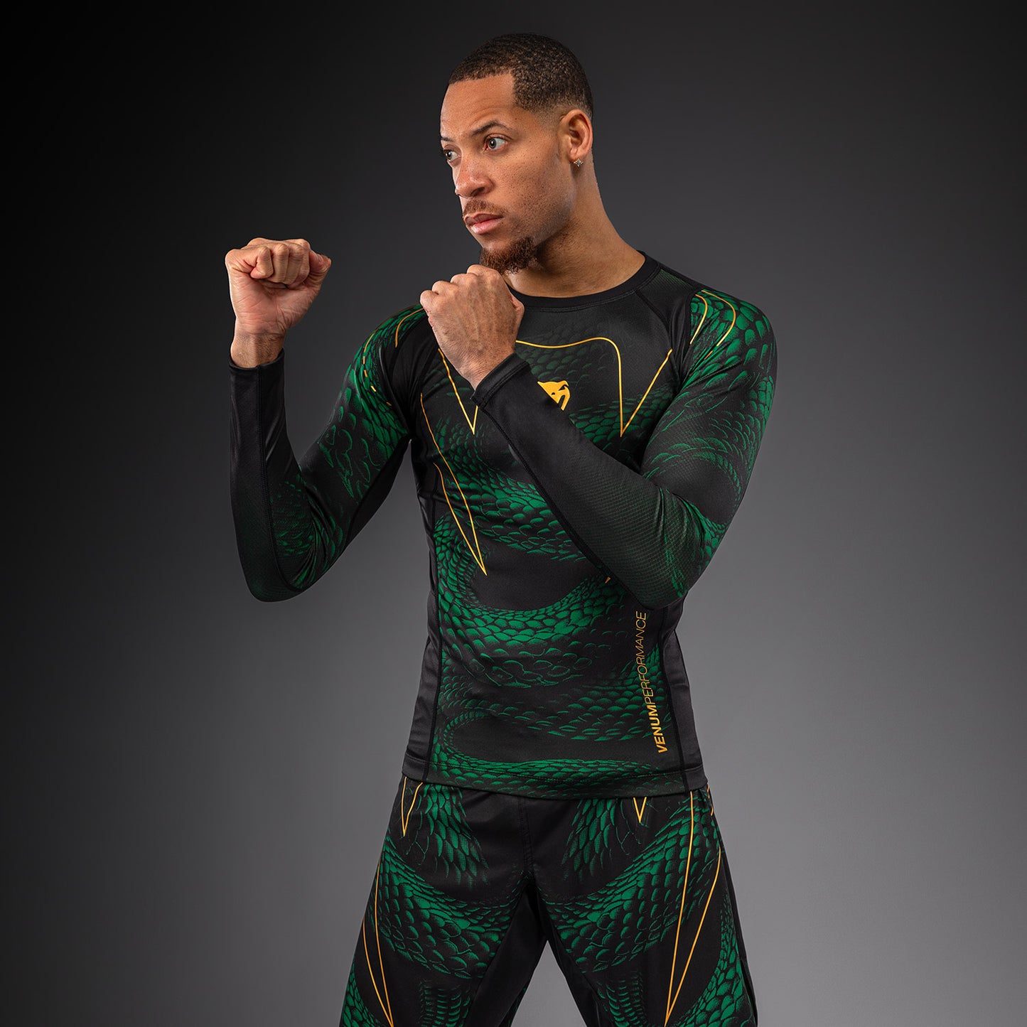 Rashguard à Manches Longues Venum Matupa - Noir/Vert/Or - product-type_T-Shirts de Compression