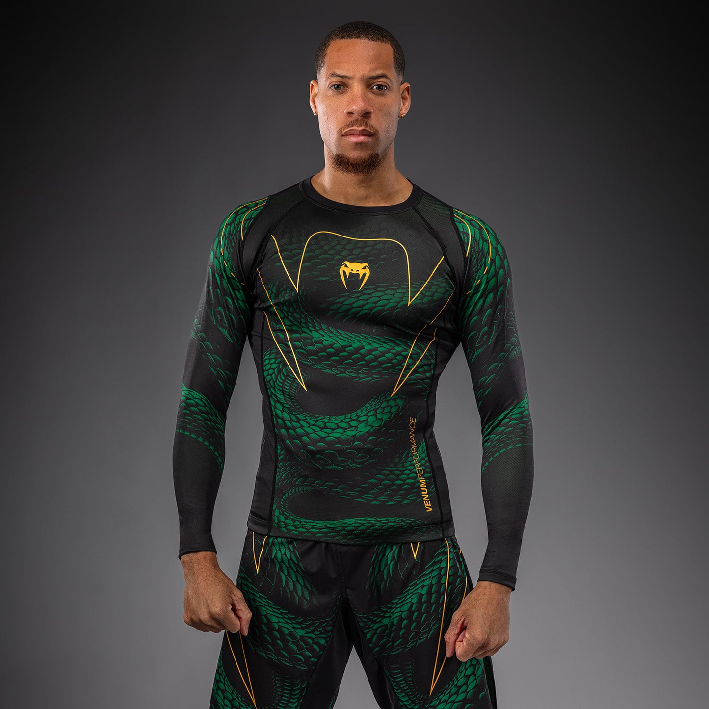 Rashguard à Manches Longues Venum Matupa - Noir/Vert/Or - product-type_T-Shirts de Compression