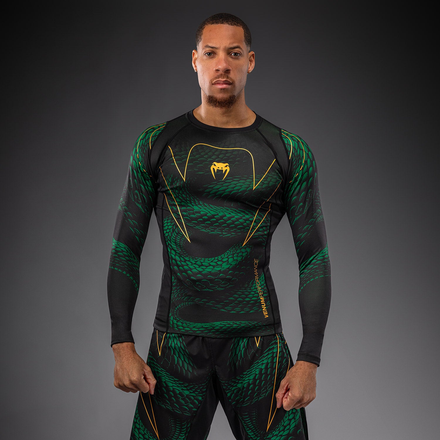 Rashguard à Manches Longues Venum Matupa - Noir/Vert/Or - product-type_T-Shirts de Compression