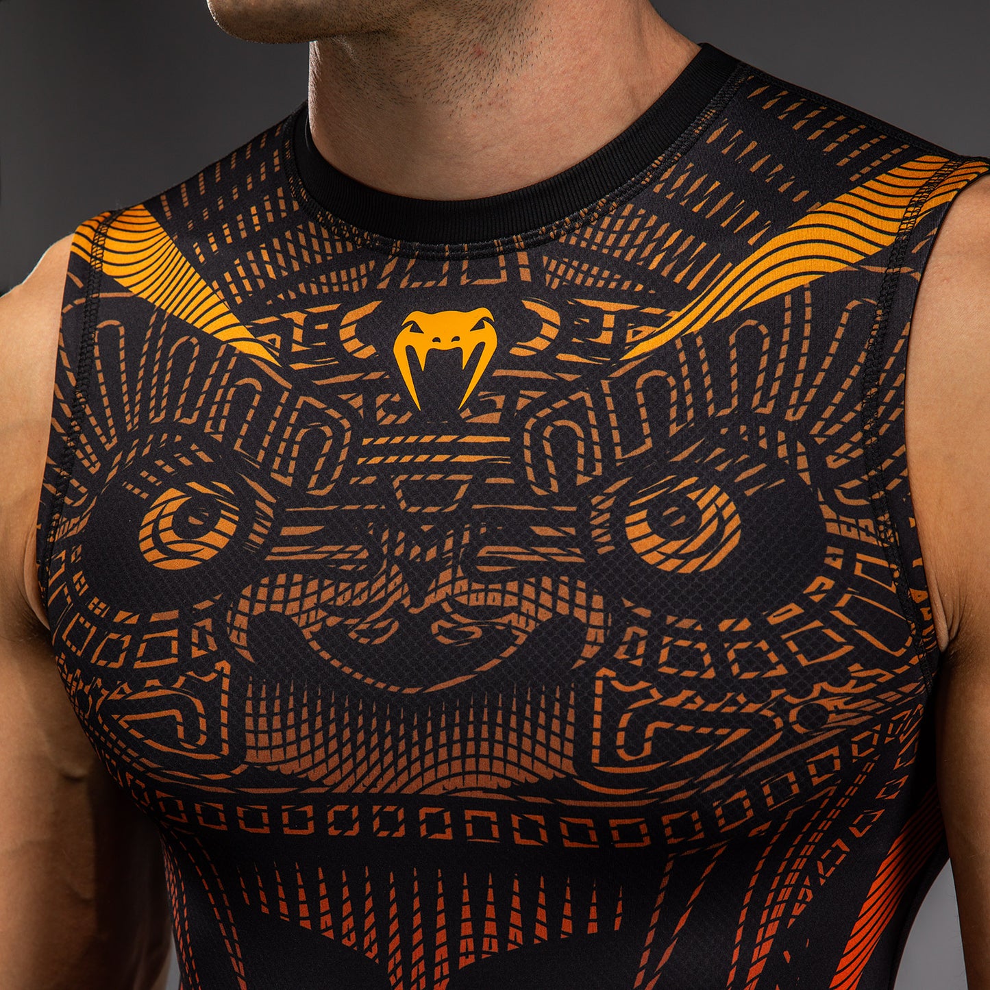 Rashguard Sans Manches Venum Quetzal Fury - Noir/Rouge Fury/Mandarine
