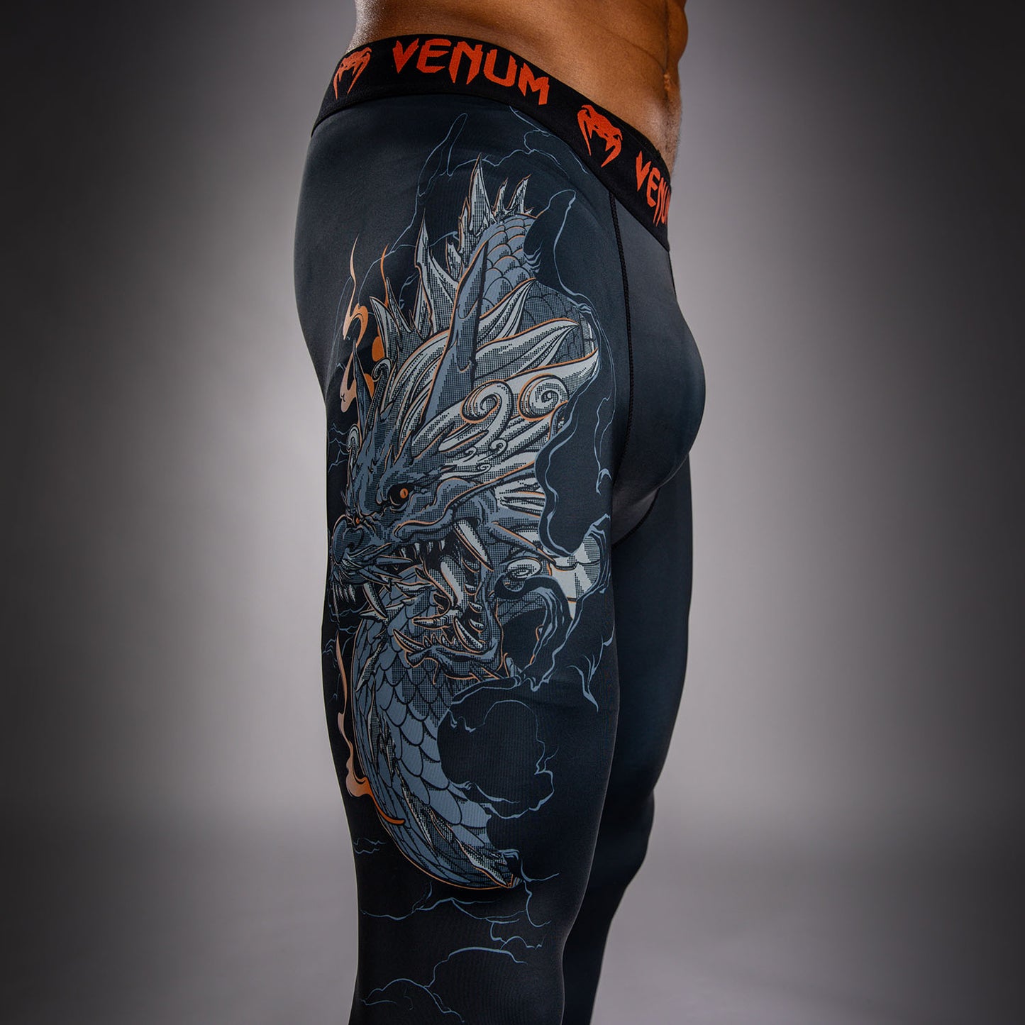 Pantalon de compression Venum Thunder Dragon – Noir/Gris/Cuivre - product-type_Pantalons de Compression