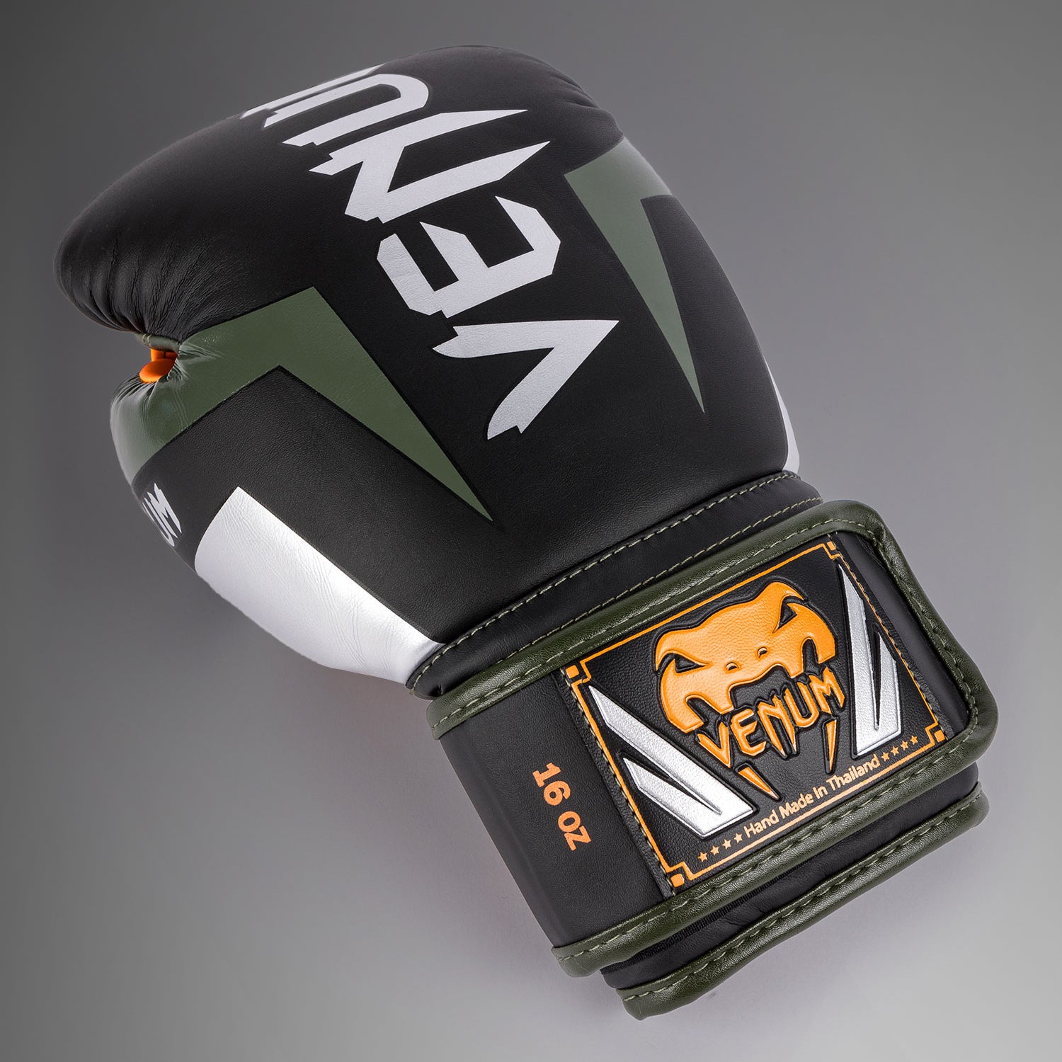 Gants de boxe Venum Elite - Noir/Argent/Kaki - product-type_Gants de boxe