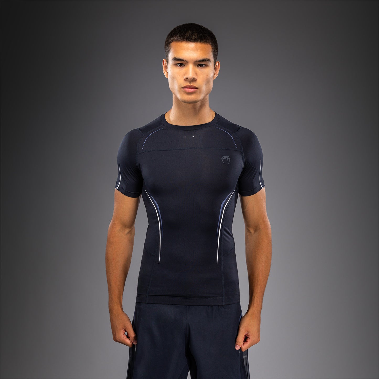 Rashguard à Manches Courtes Venum G-Core - Bleu Marine/Blanc