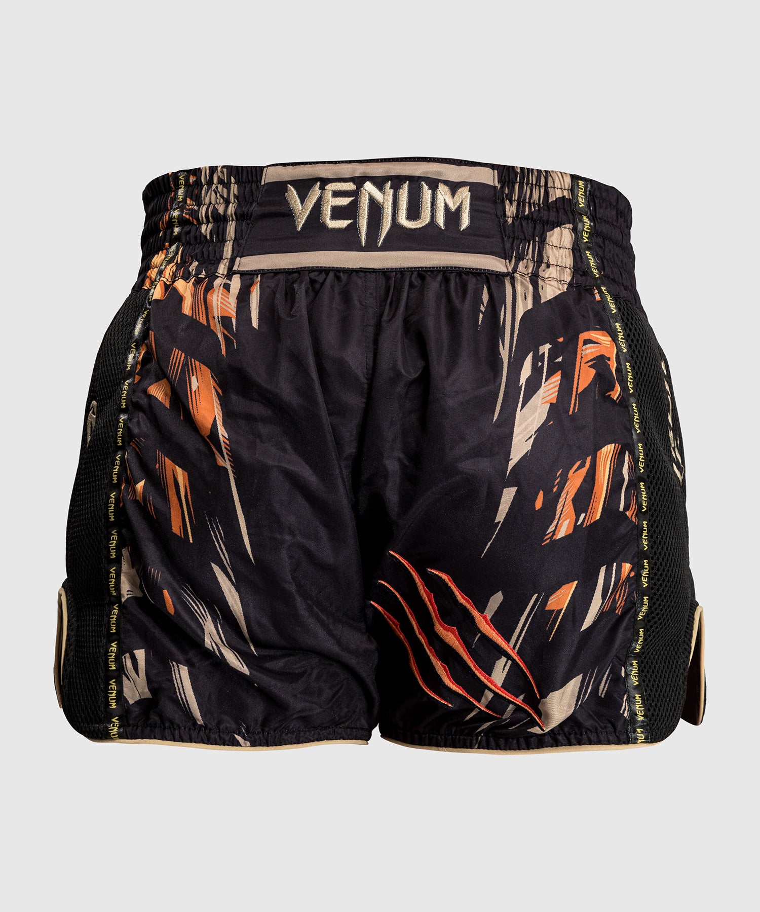Short Muay Thai Venum Tiger pour Hommes - Noir/Orange Néon - product-type_Shorts de Muay Thai