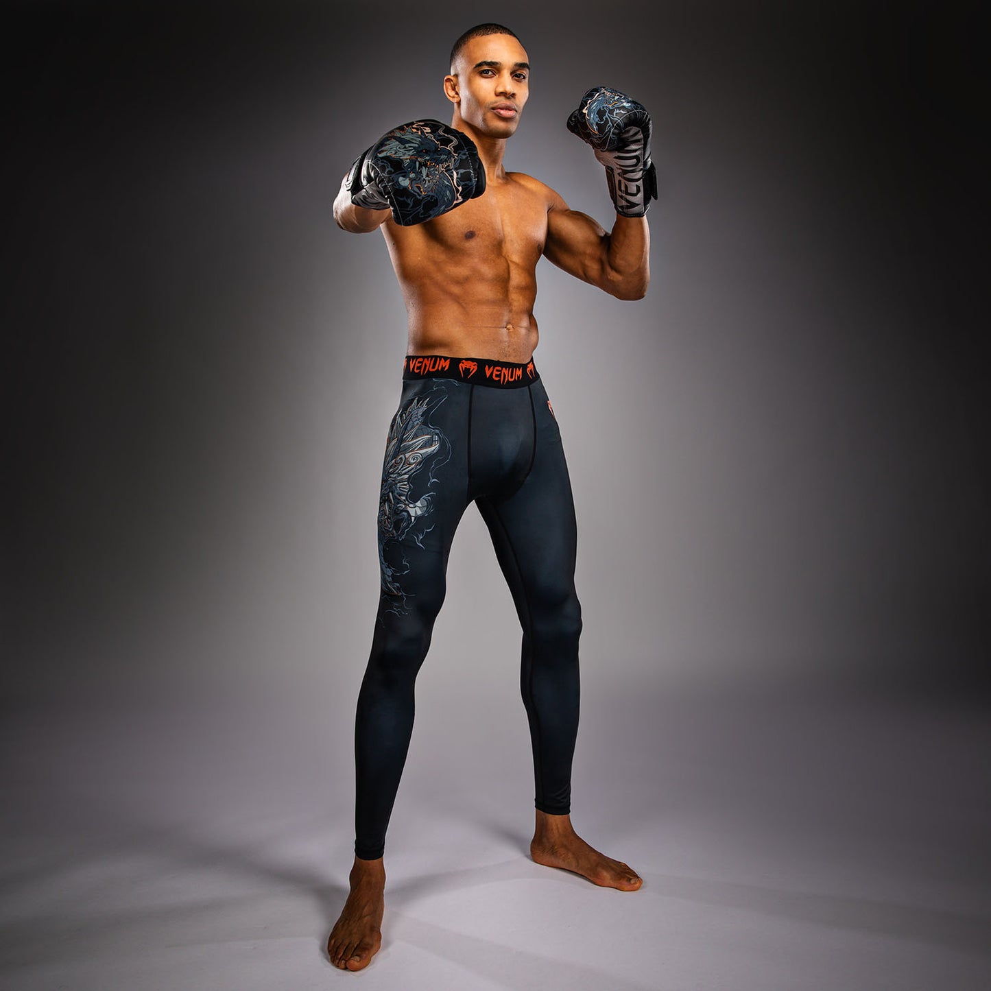Pantalon de compression Venum Thunder Dragon – Noir/Gris/Cuivre - product-type_Pantalons de Compression