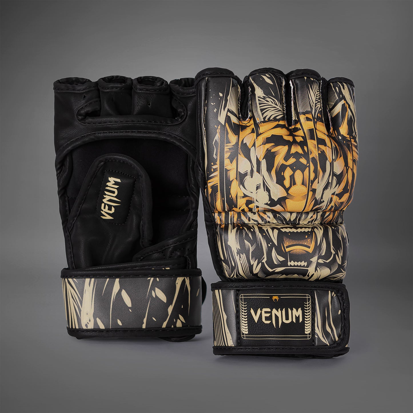 Gants MMA Venum Tiger pour Hommes - Noir/Orange Néon - product-type_Gants de MMA