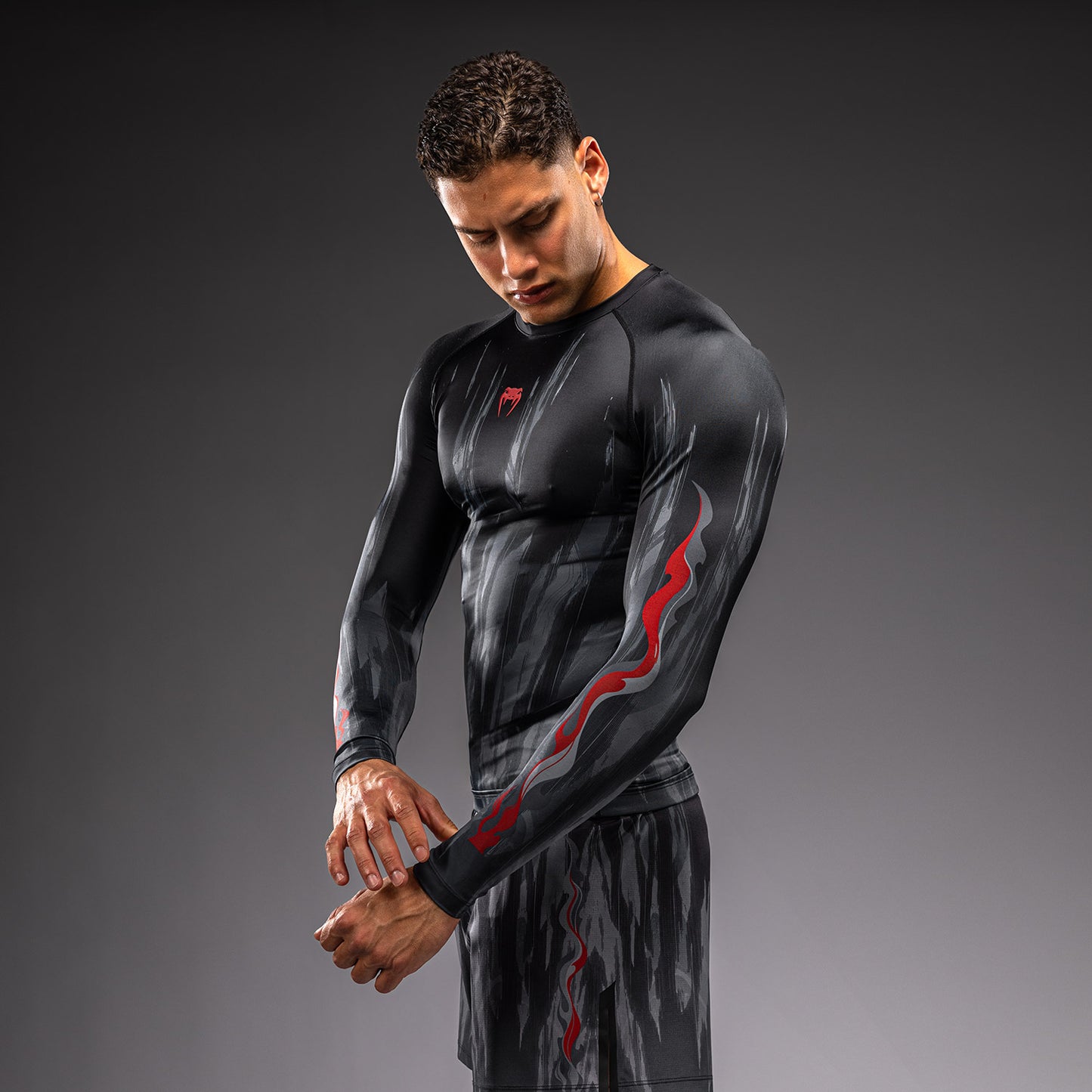 Rashguard à Manches Longues Venum Demon - Noir/Gris