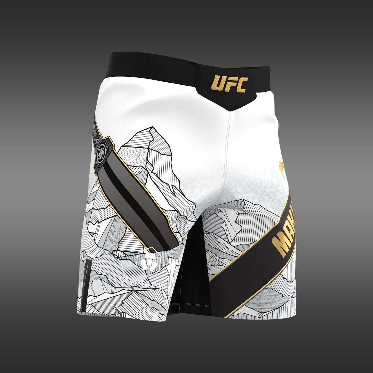 Short de combat pour Hommes UFC Unrivaled by Venum Islam Makhachev - Blanc/Noir - product-type_Shorts de MMA
