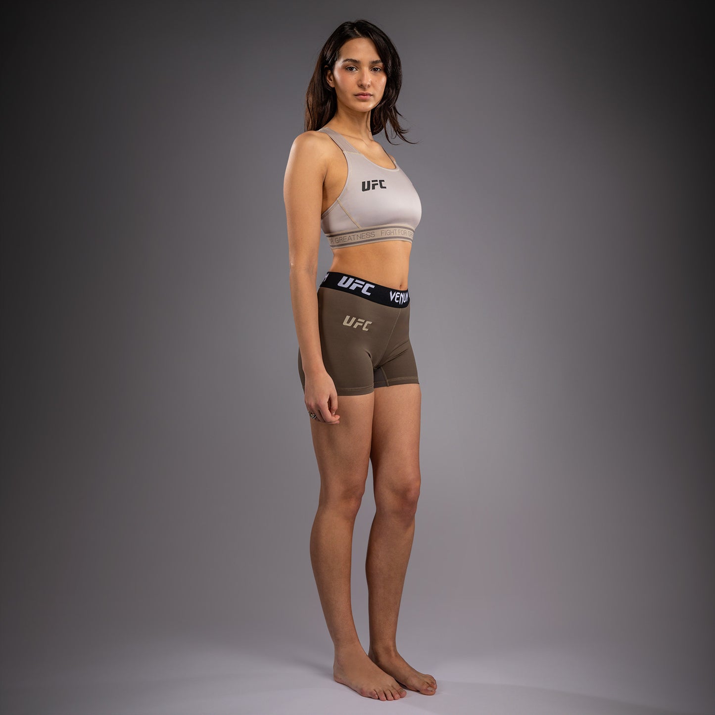 Short de Compression Technique pour Femme Venum UFC Unity by Venum Authentic Fight Week - Marron