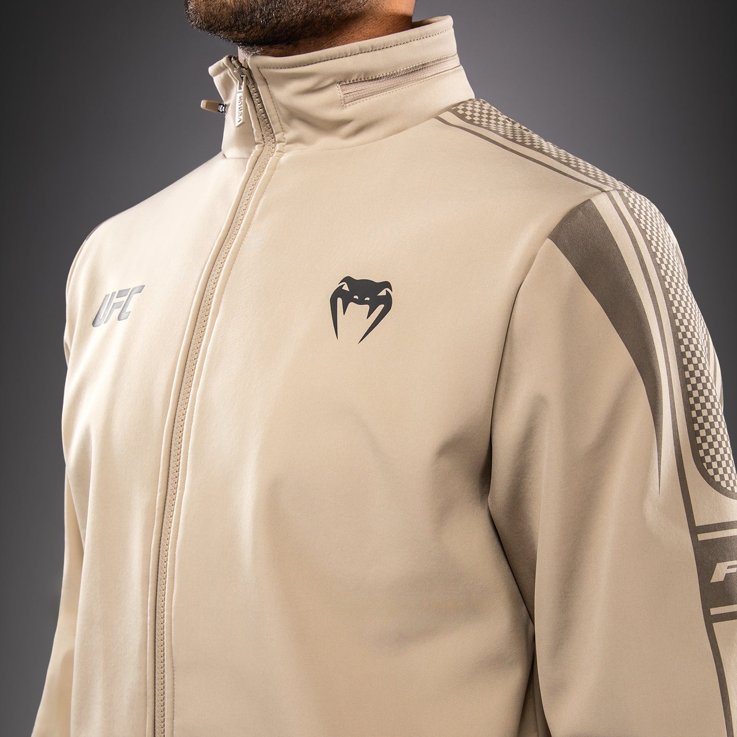 Sweat à Capuche Zippé pour Homme Venum UFC Unity by Venum Authentic Fight Week - Sable