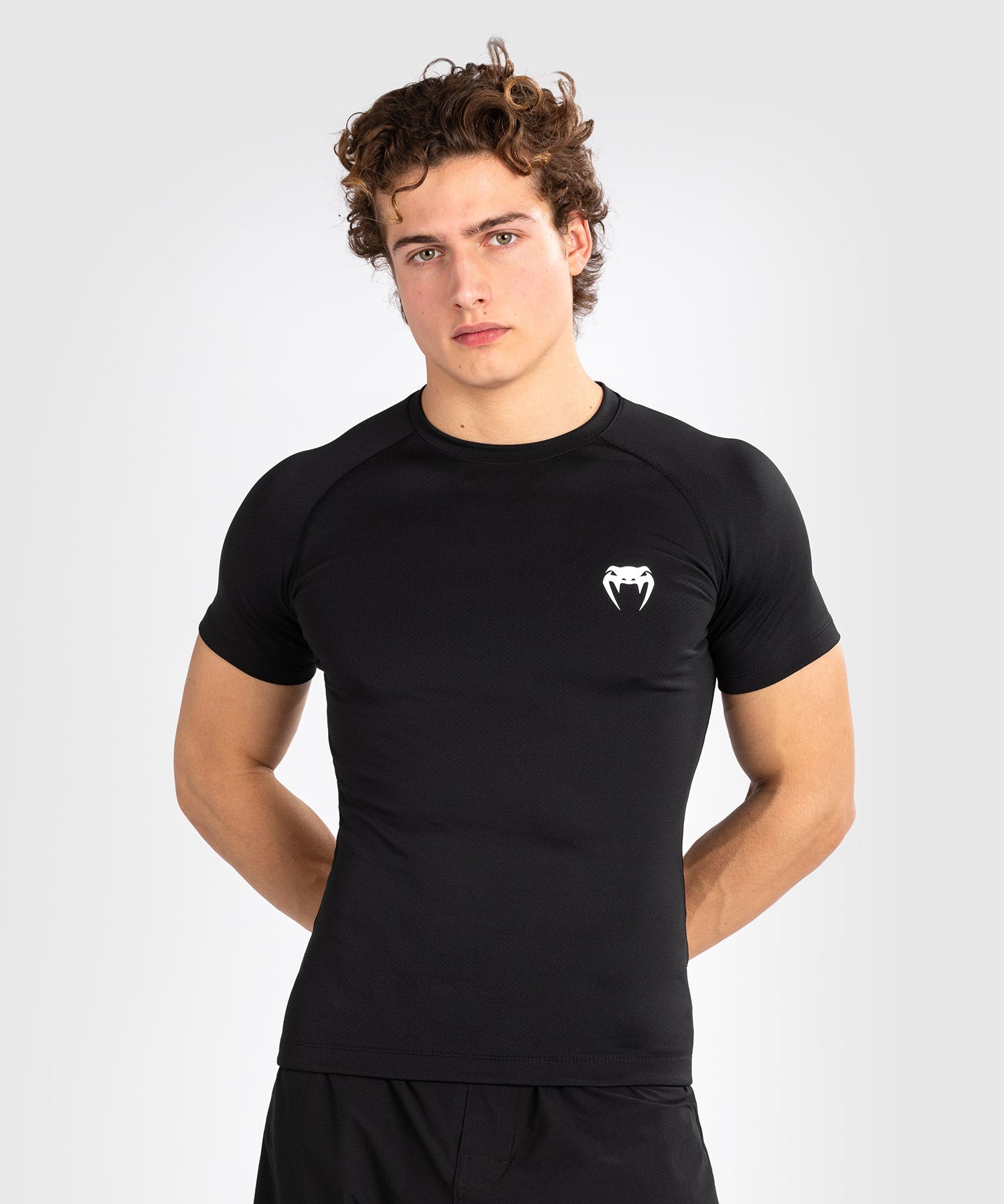 Rashguard à manches courtes pour hommes Venum Contender - Noir/Blanc - Shorts de compression