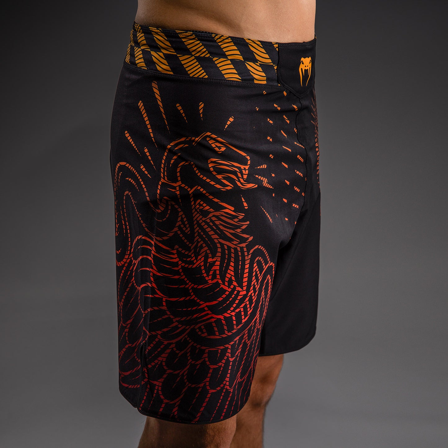 Short de Combat Venum Quetzal Fury - Noir/Rouge Fury/Mandarine