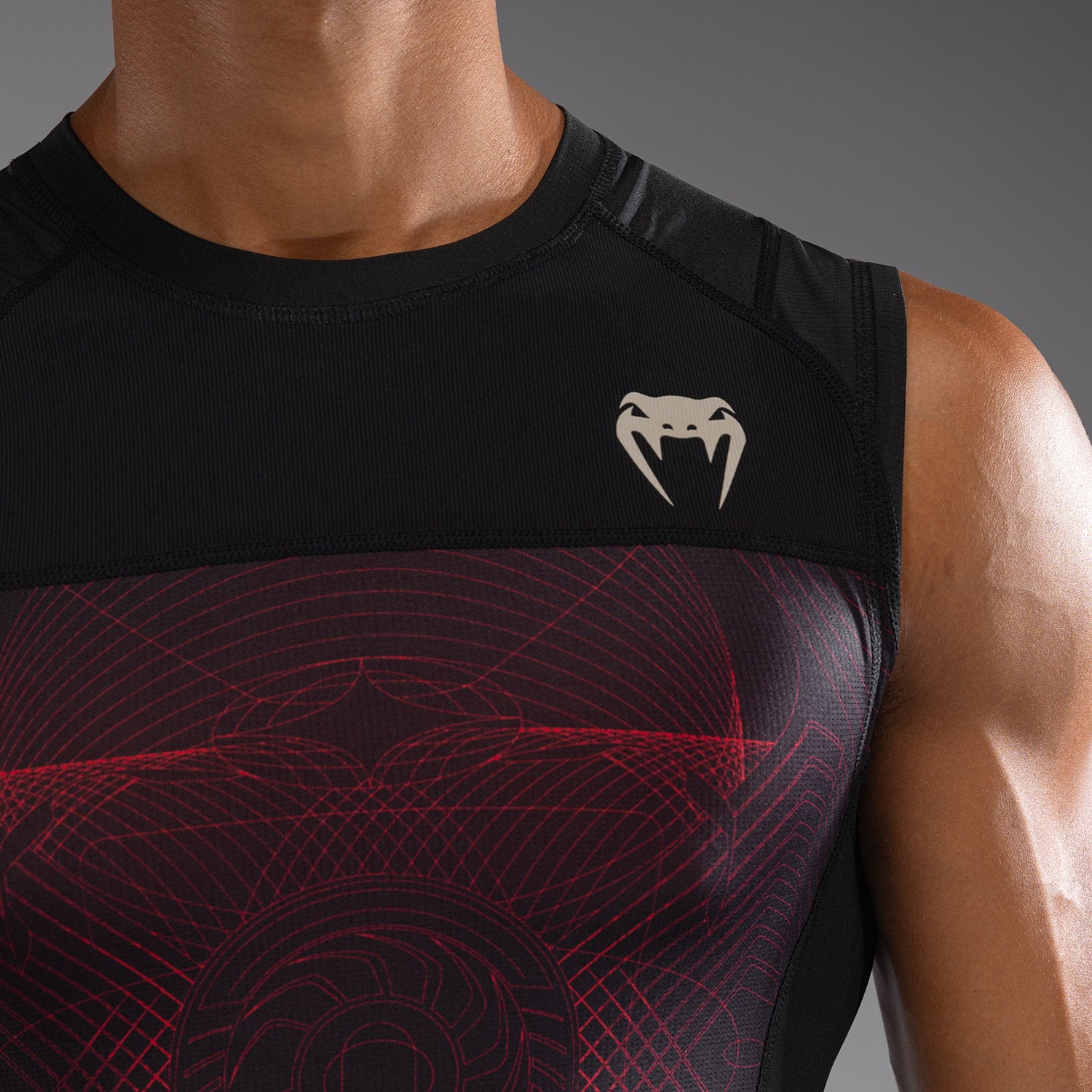 Rashguard sans Manches Venum G-Fit Air pour Hommes - Noir Profond/Rouge Feu - product-type_T-Shirts de Compression