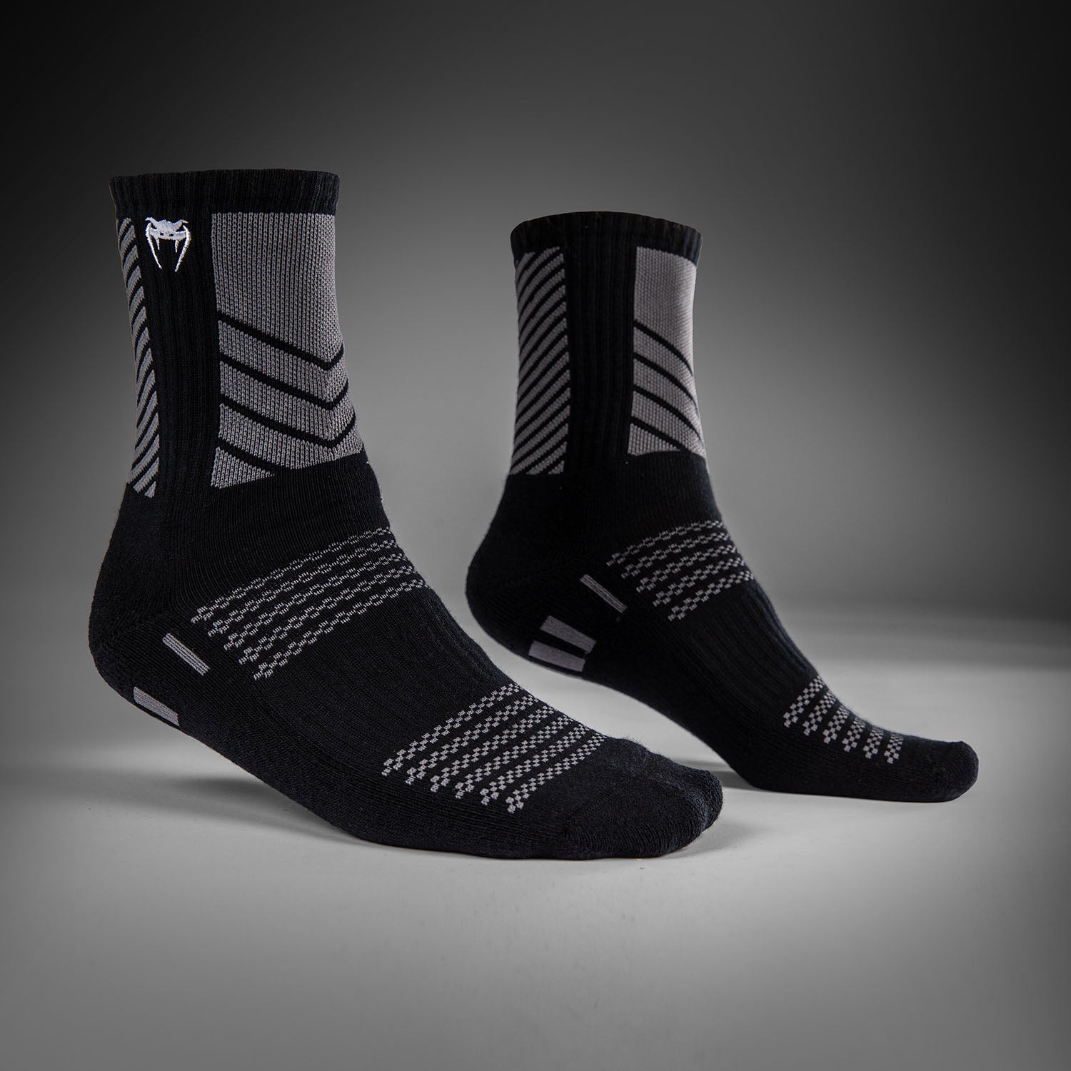 Pack de 3 Paires de Chaussettes Mi-longues Venum Vector - Noir/Gris - product-type_Chaussettes