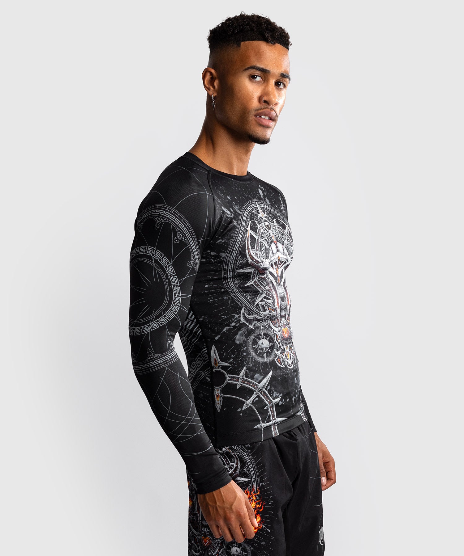 Rashguard à Manches Longues pour Hommes Venum Gladiator 5.0 - Noir/Argent - product-type_T-Shirts de Compression
