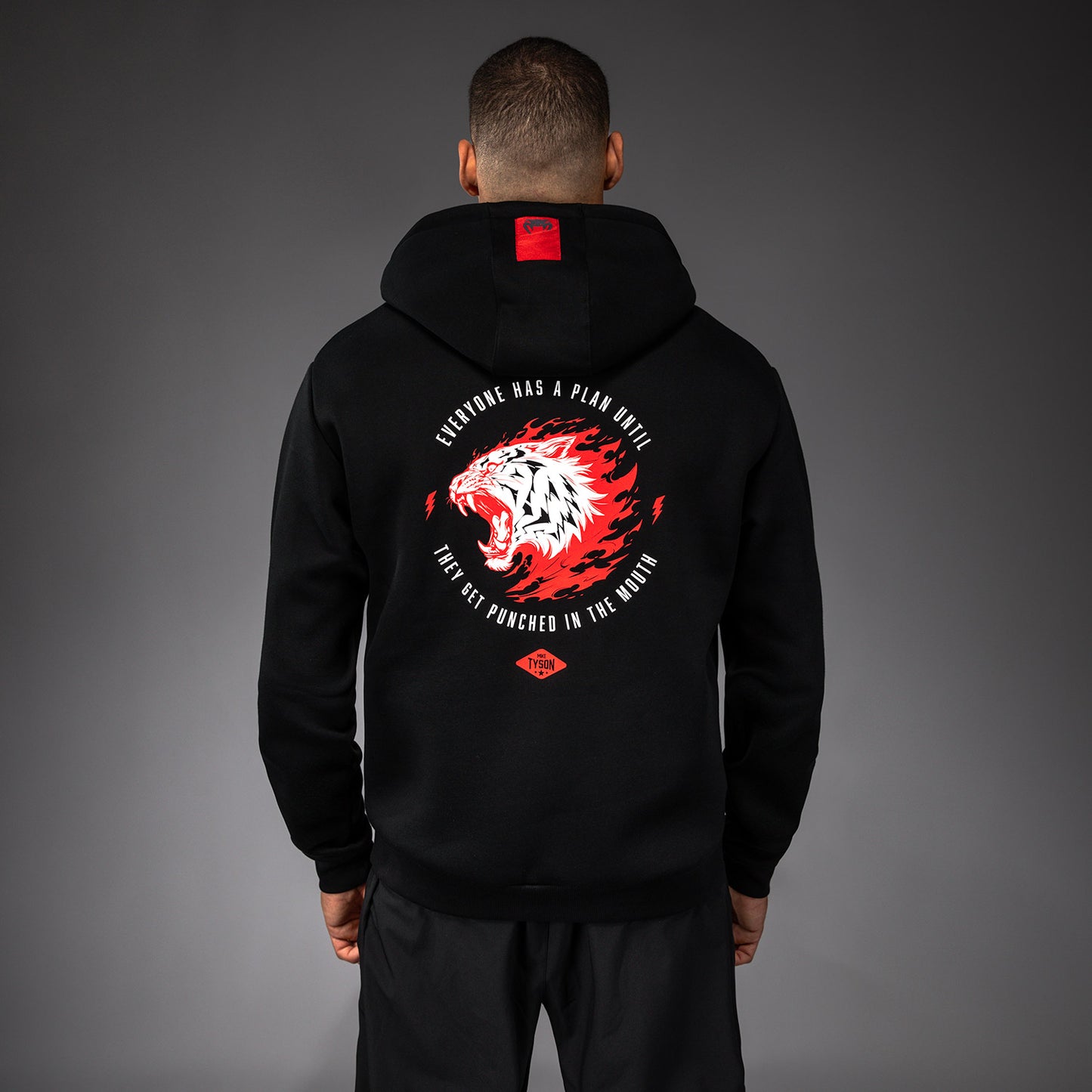 Sweat à capuche Venum x Mike Tyson Tiger - Noir Profond/Rouge Intense