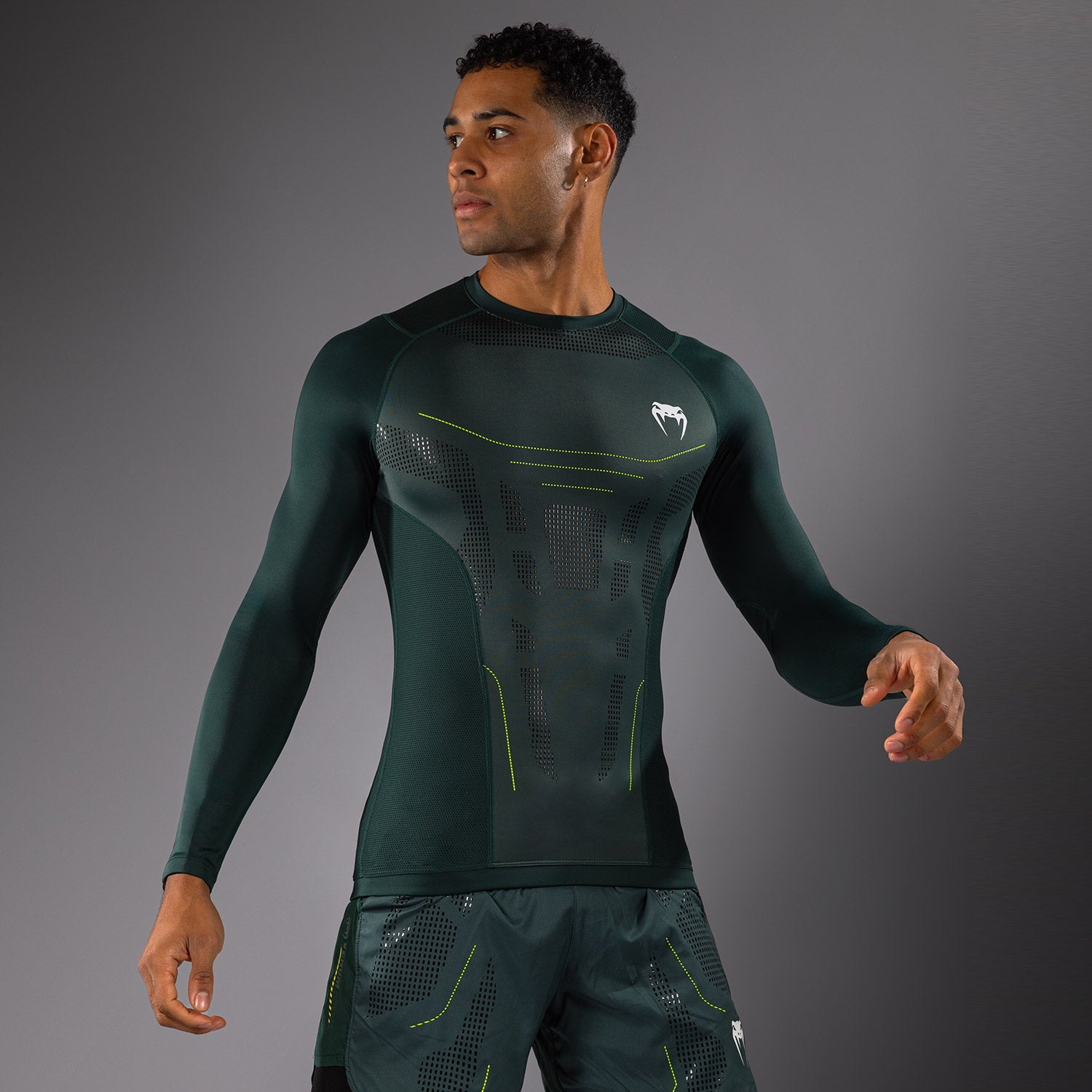 Rashguard Venum Technical 3.0 - Vert Forêt - product-type_T-Shirts de Compression