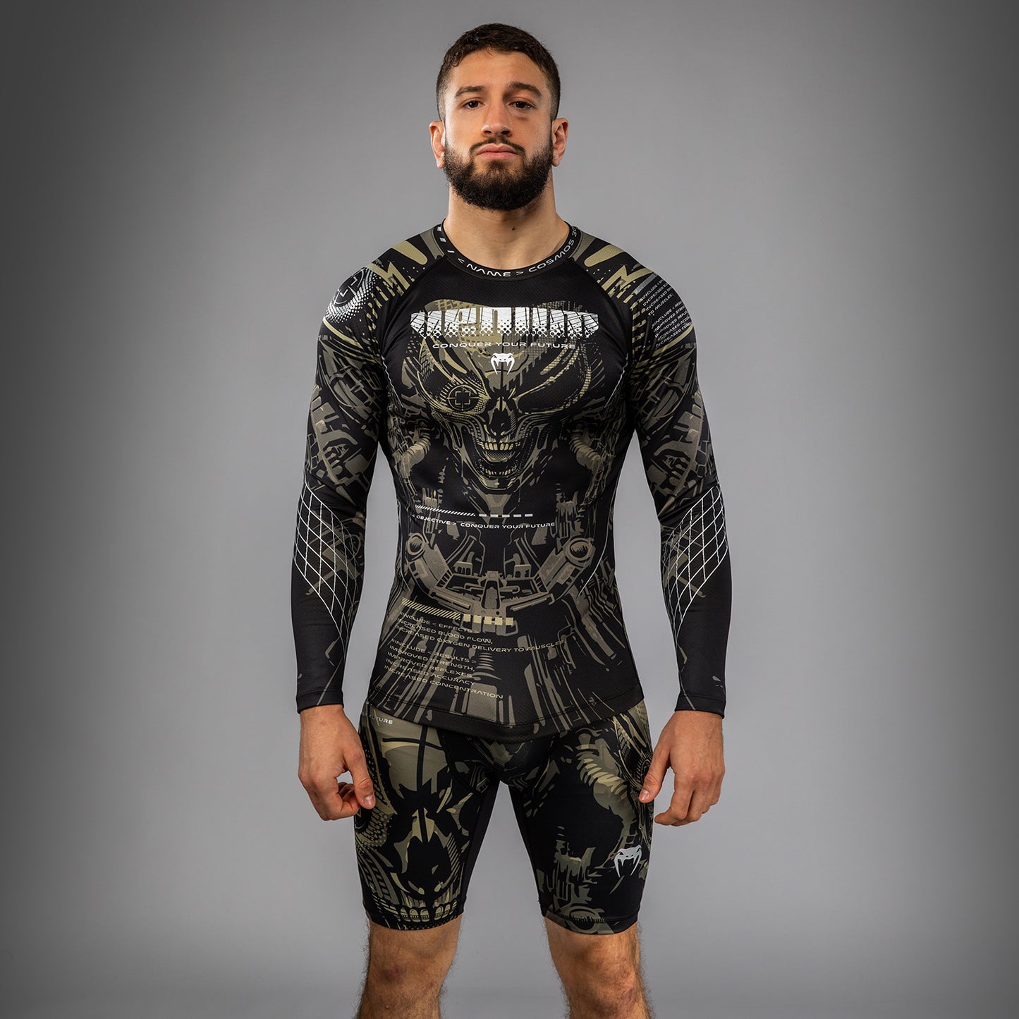 Rashguard à manches longues Venum Invader - Noir/Sable - product-type_T-Shirts de Compression
