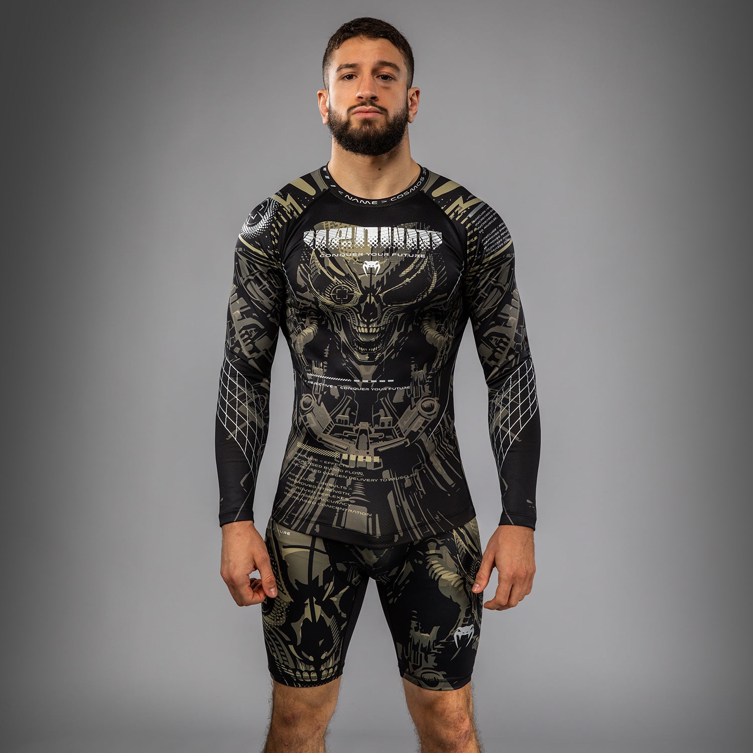 Rashguard à manches longues Venum Invader - Noir/Sable - product-type_T-Shirts de Compression