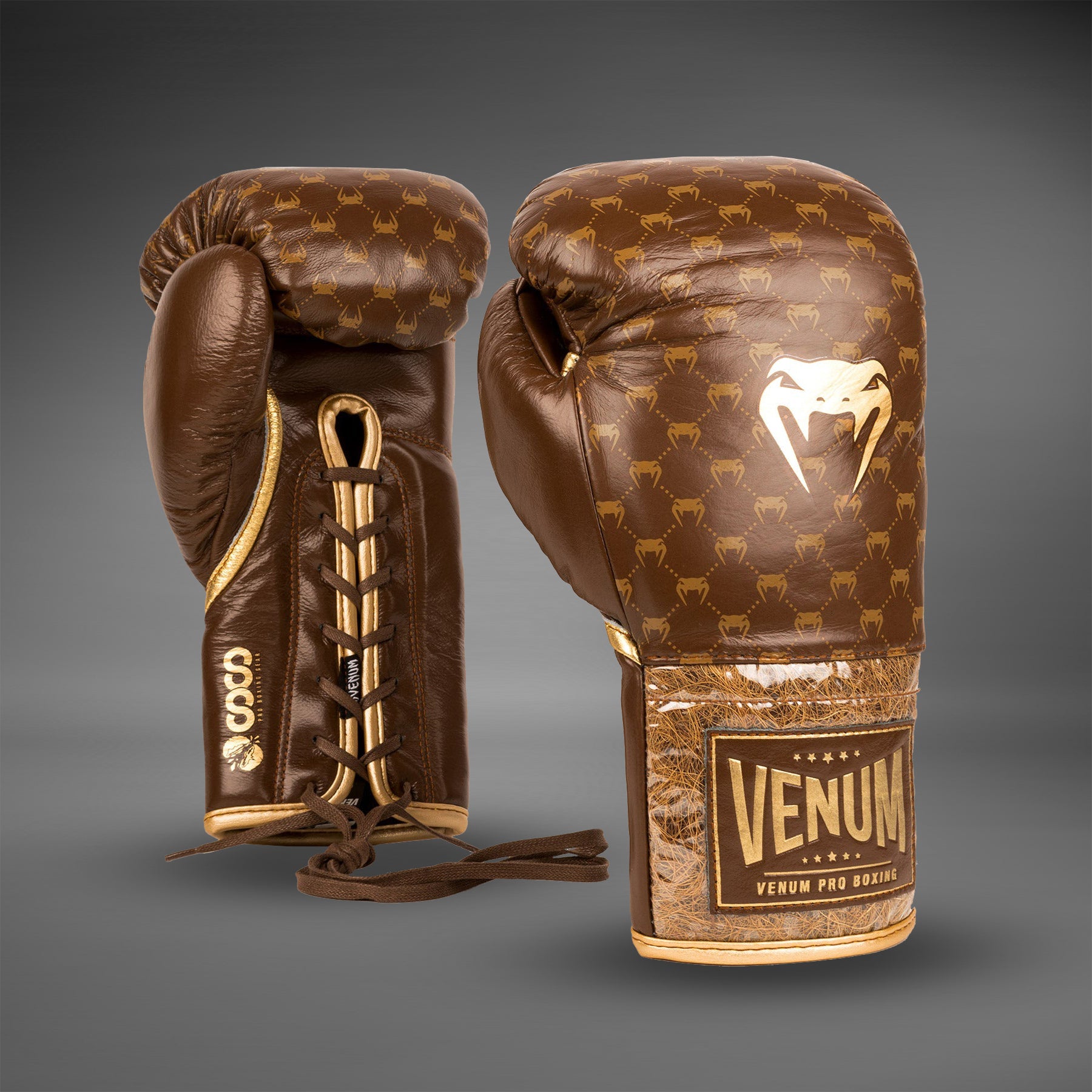 Gants de Boxe Pro avec Lacets Venum Coco Monogram - Marron Grizzly - product-type_Gants de boxe