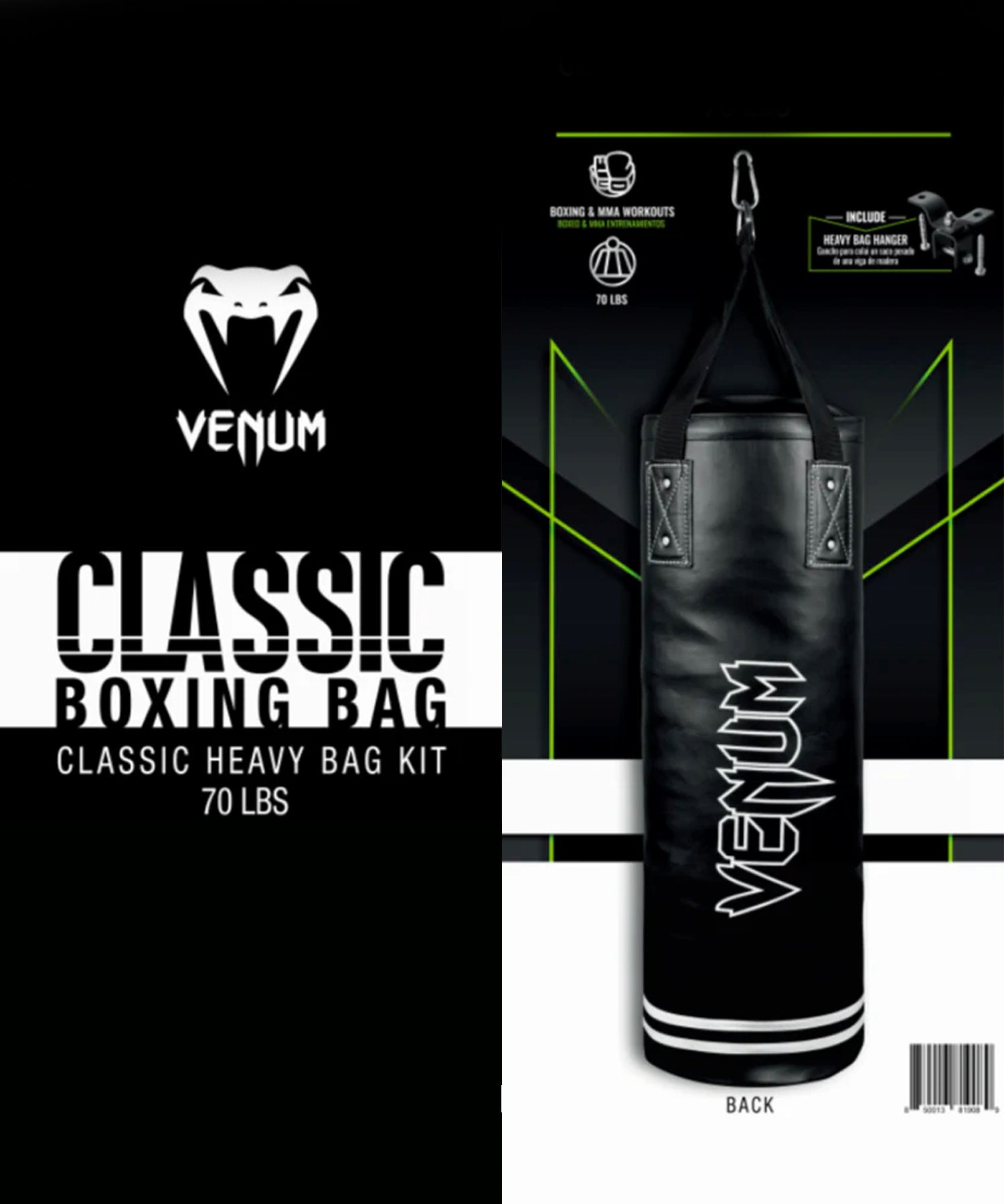 Kit Sac de frappe lourd Venum Classic - 30kgs - Edition WLMT - Sacs de frappe