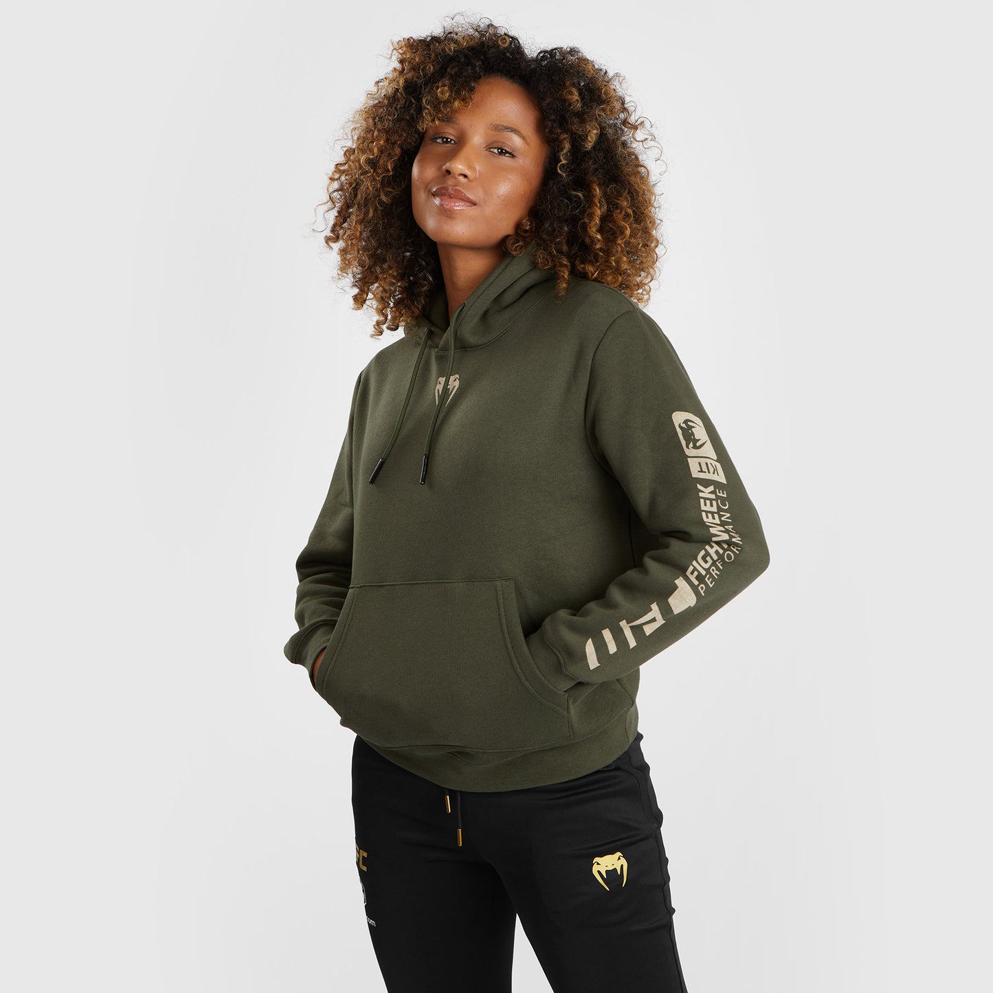 Sweat à capuche pour Femmes UFC Adrenaline by Venum Fight Week - Khaki - product-type_Sweatshirts