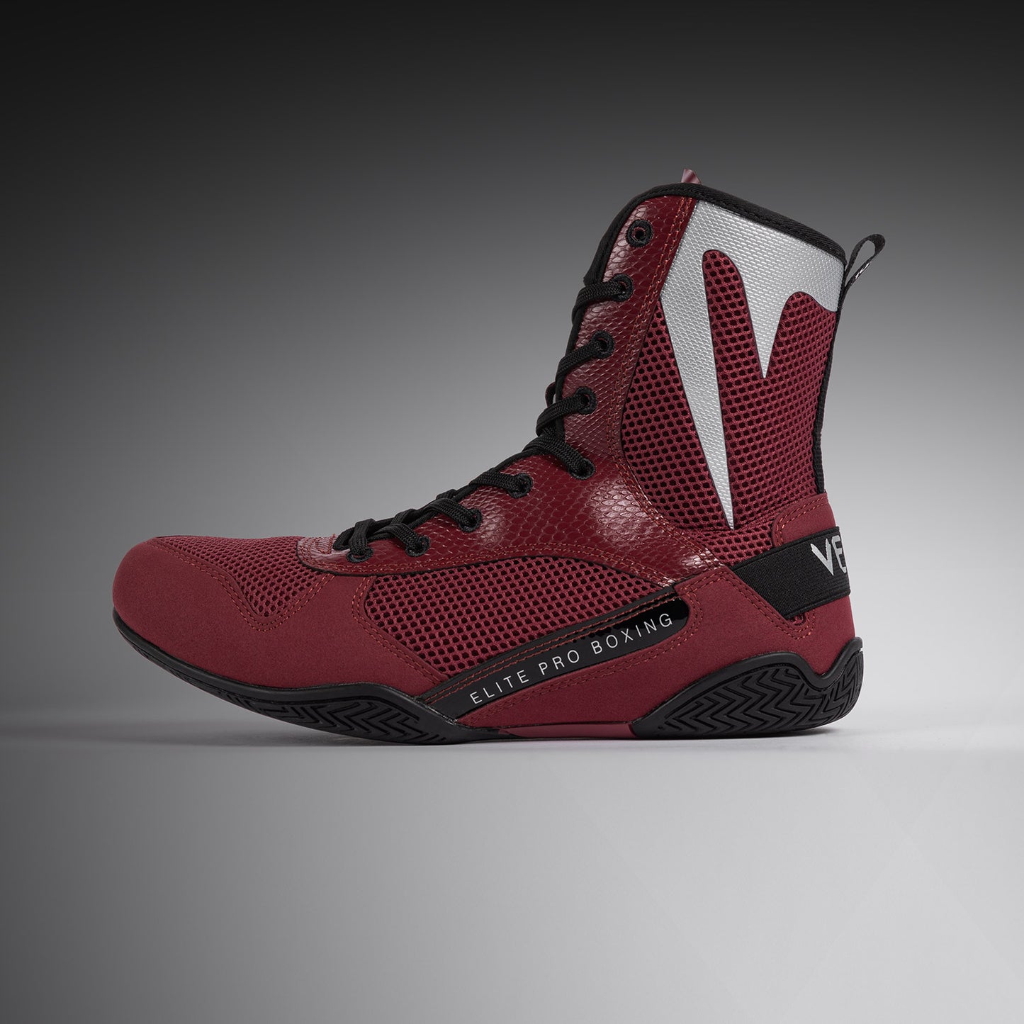 Chaussures de boxe Venum Elite - Bordeaux/Argent - product-type_Chaussures de boxe