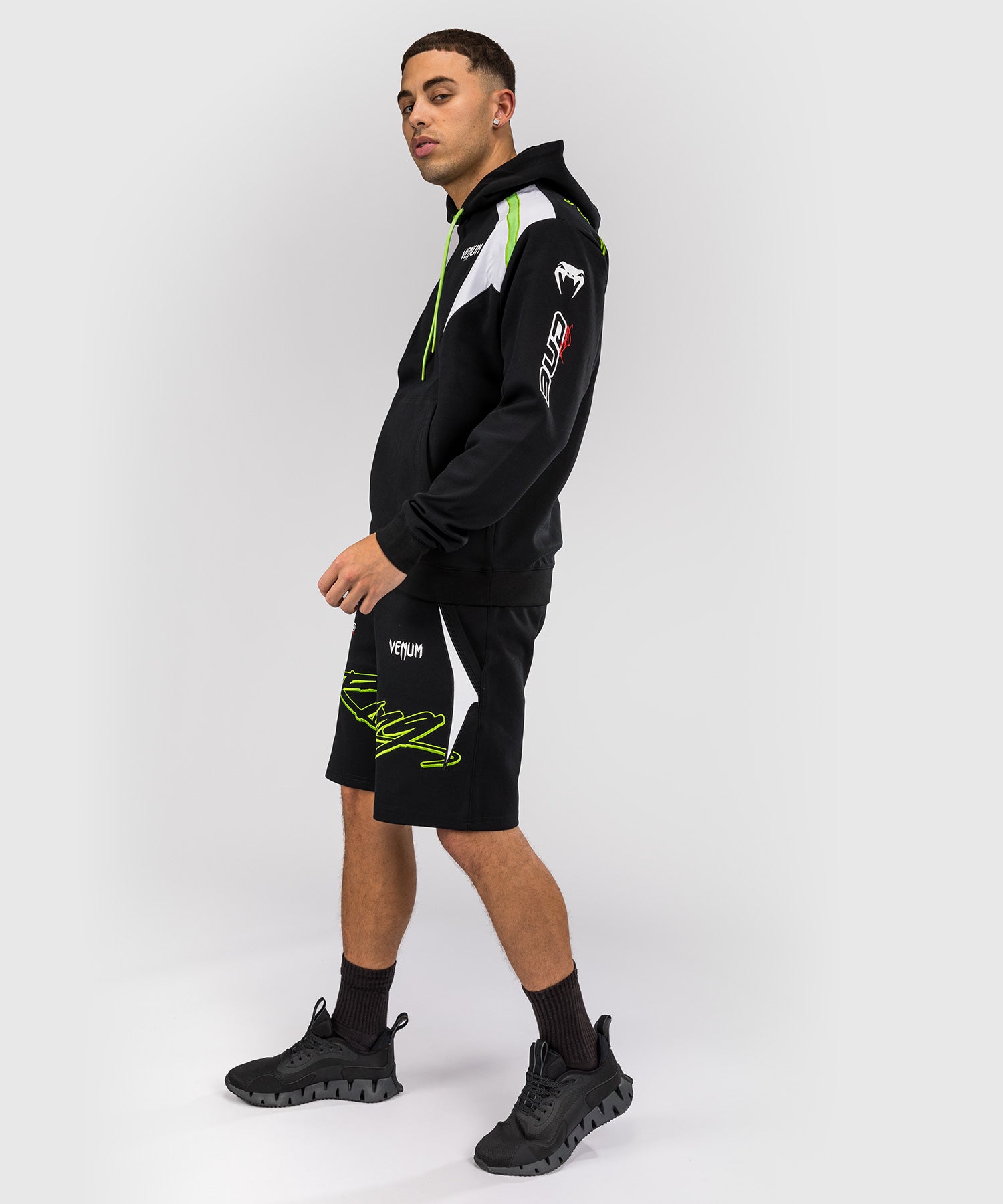 Sweat à capuche pour Hommes Venum x Bud Racing - Noir/Blanc/Citron Vert - product-type_Sweatshirts