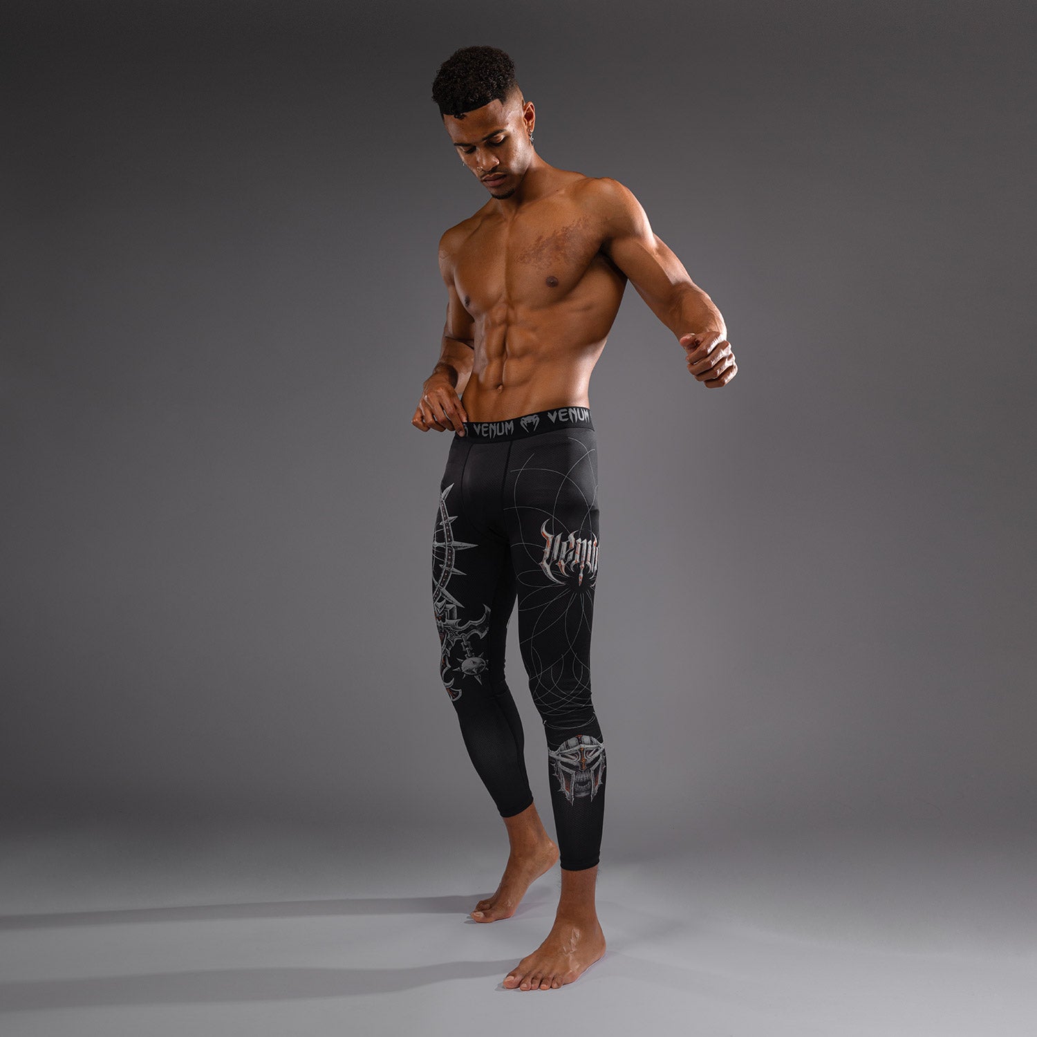 Pantalon de Compression pour Hommes Venum Gladiator 5.0 - Noir/Argent - product-type_Pantalons de Compression