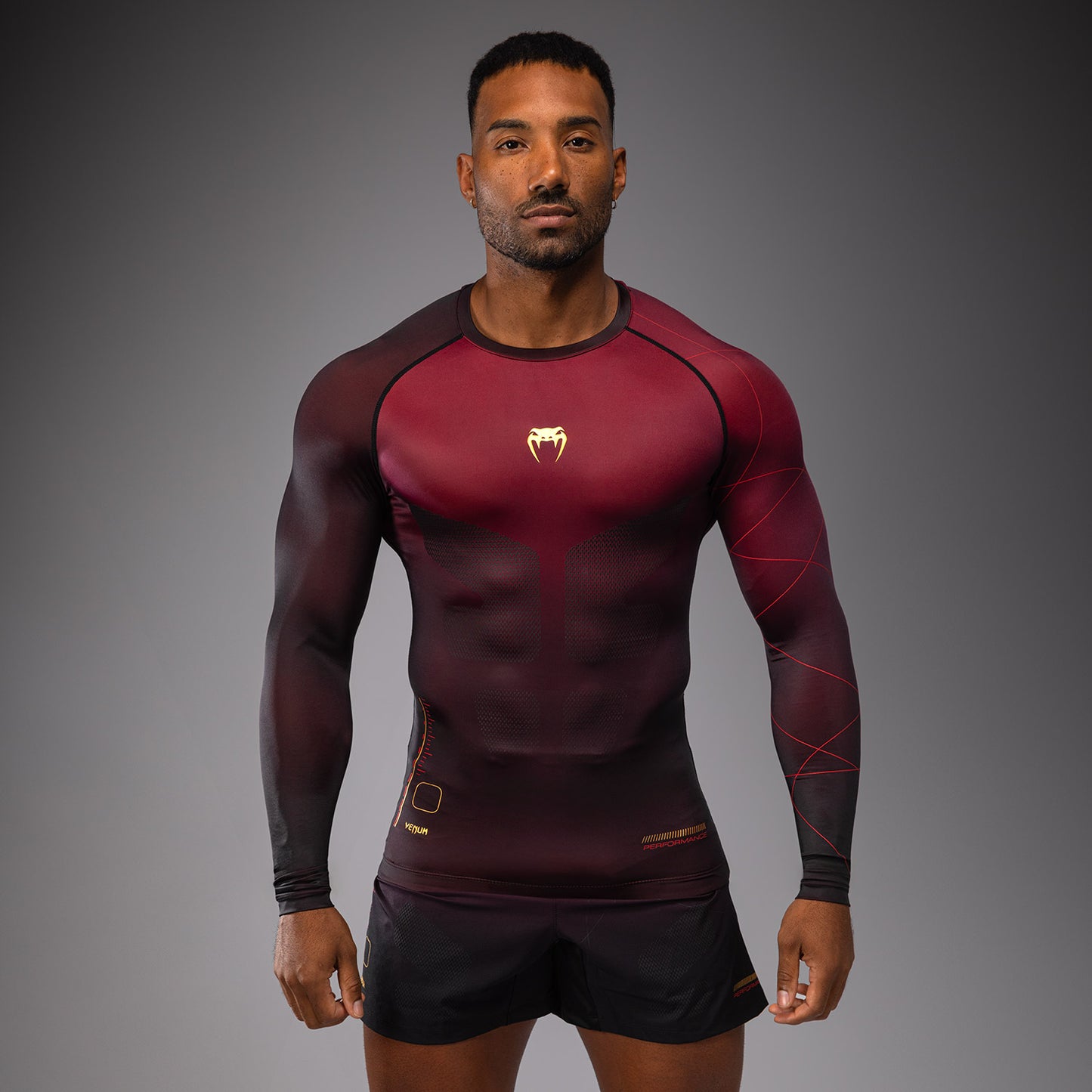 Rashguard Manches Longues Venum Tactical XT- Noir/Bordeaux/Or - product-type_T-Shirts de Compression