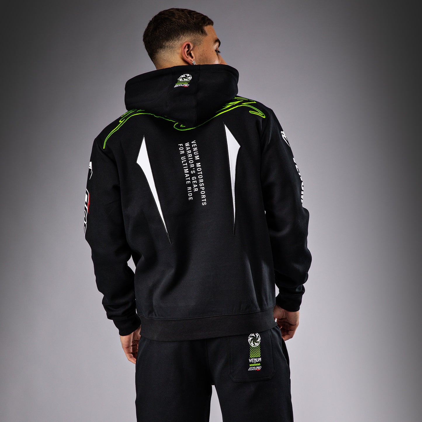 Sweat à capuche pour Hommes Venum x Bud Racing - Noir/Blanc/Citron Vert - product-type_Sweatshirts