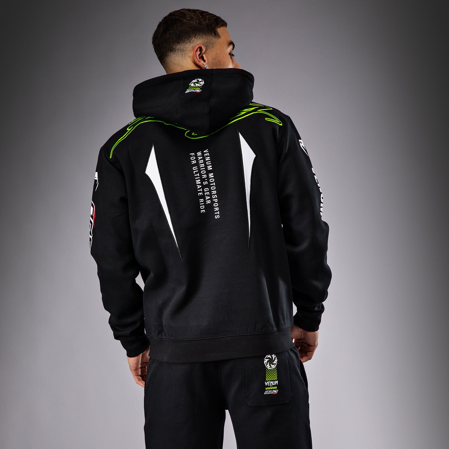 Sweat à capuche pour Hommes Venum x Bud Racing - Noir/Blanc/Citron Vert - product-type_Sweatshirts