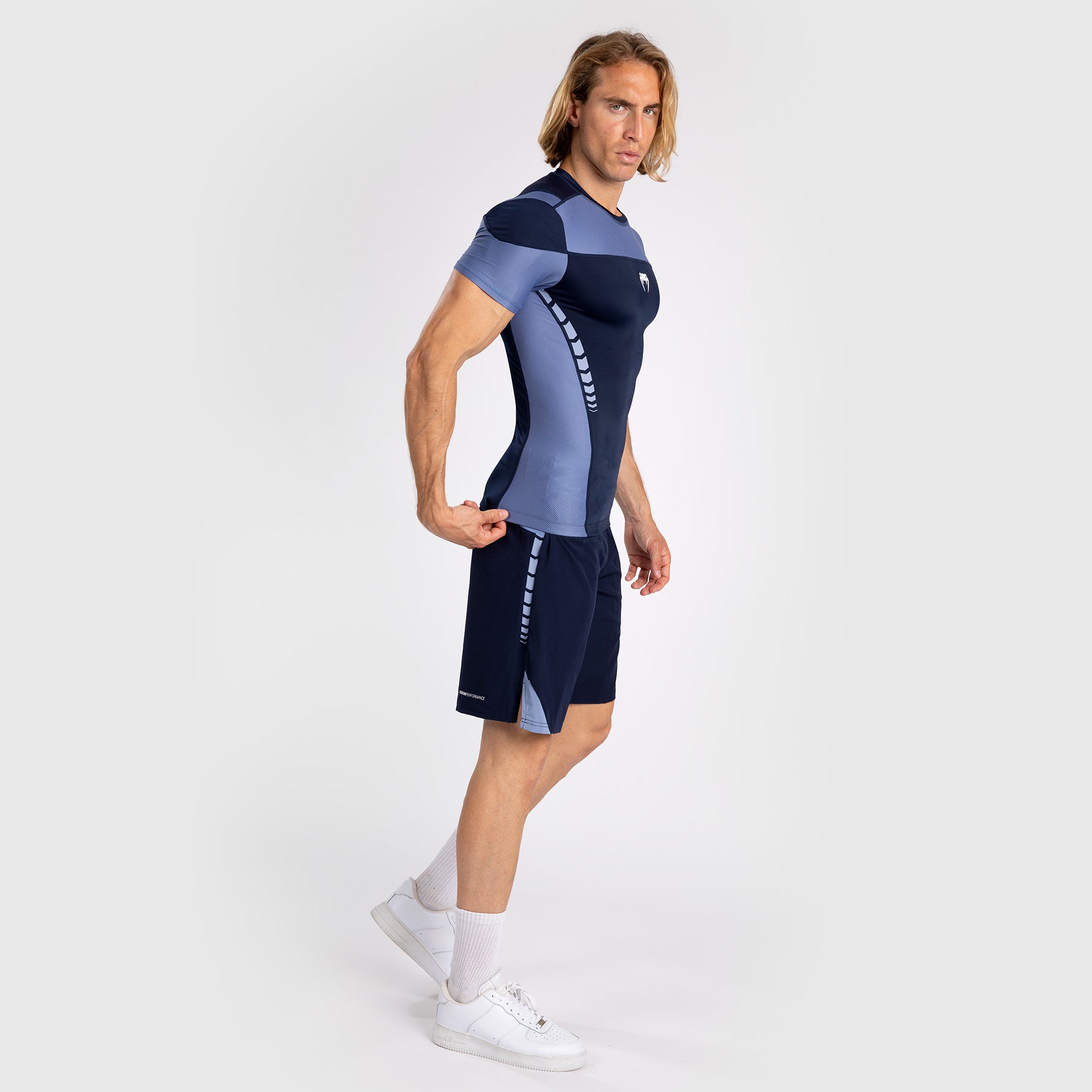 Rashguard À Manches Courtes pour Hommes Venum Tempest - Bleu Marine/Bleu - product-type_T-Shirts de Compression