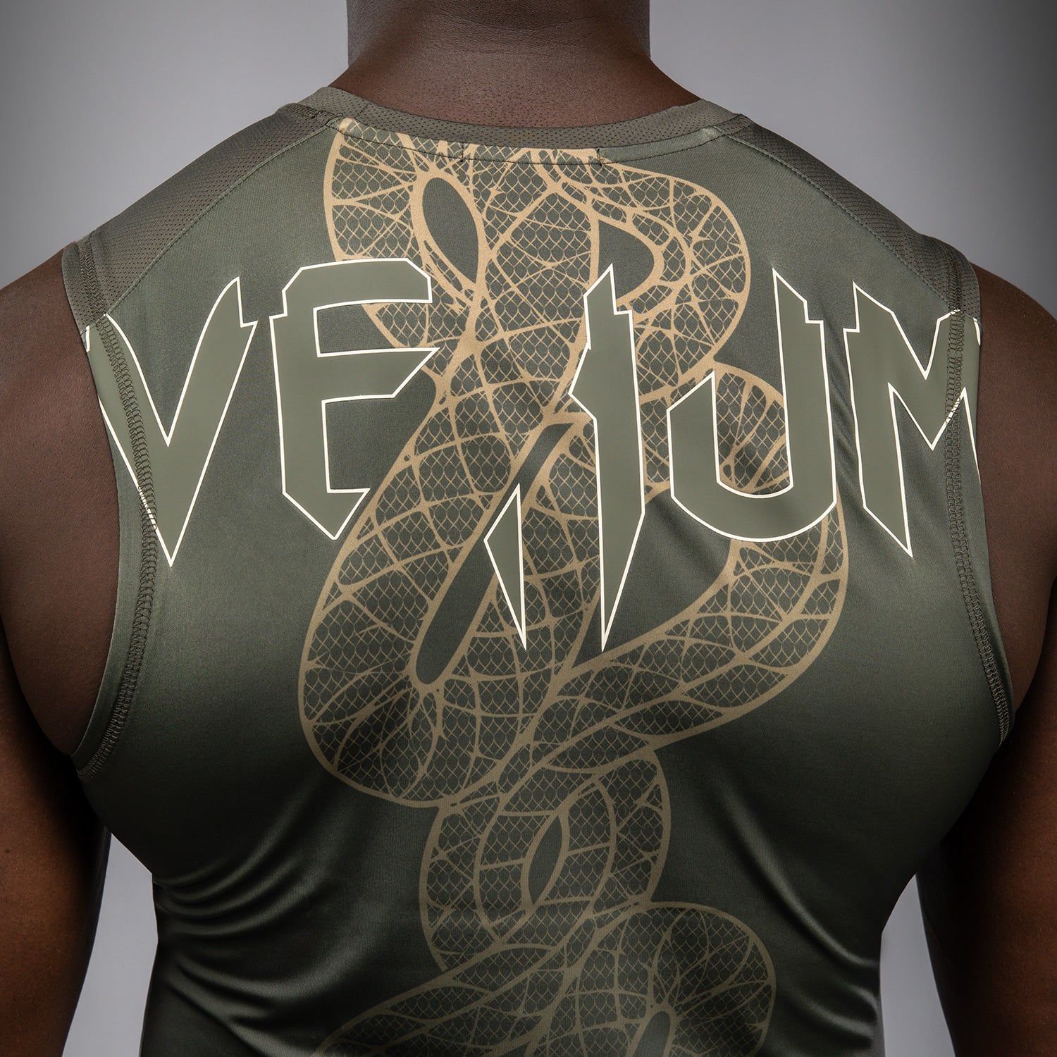 Rashguard Sans Manches Venum Serpenti – Kaki/Bronze/Ivoire - product-type_T-Shirts de Compression